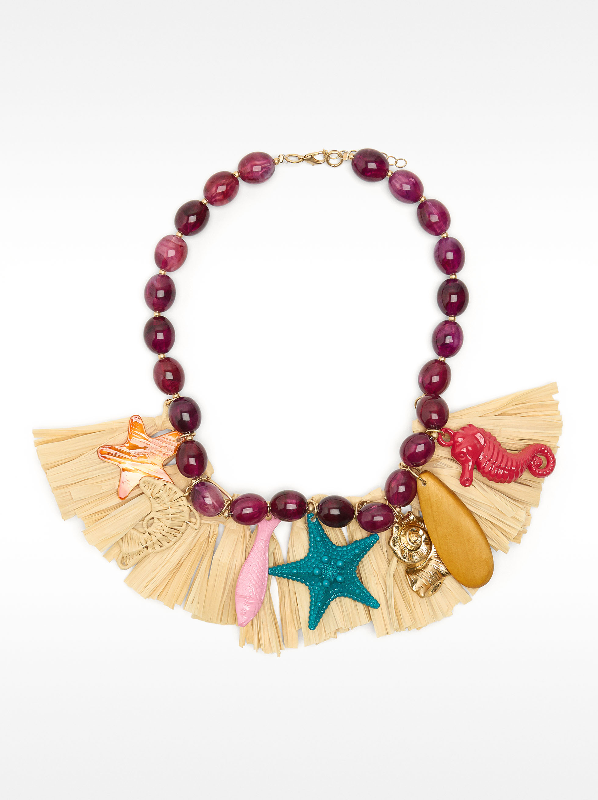 Necklace with marine motifs