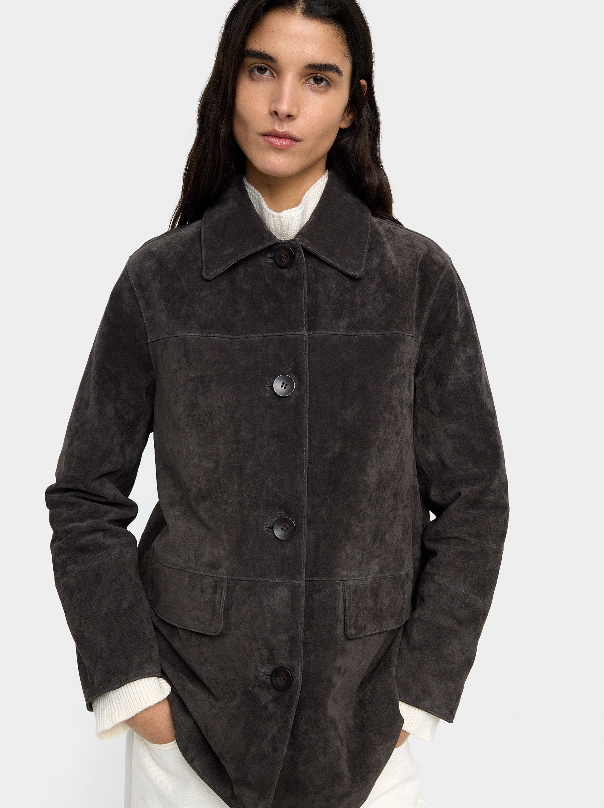 Leather jacket with buttons image number 1.0