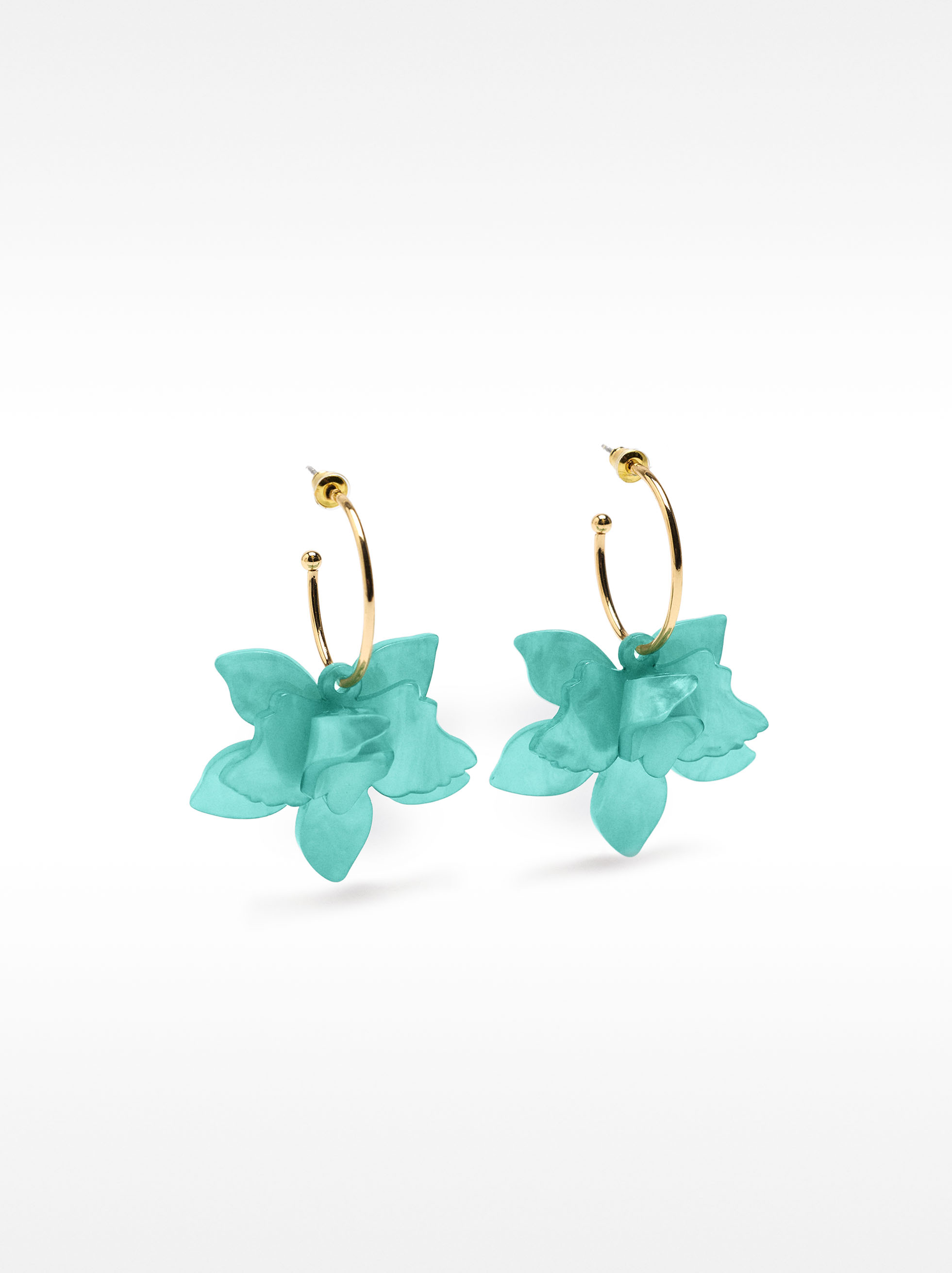 Flower hoop earrings image number 0.0
