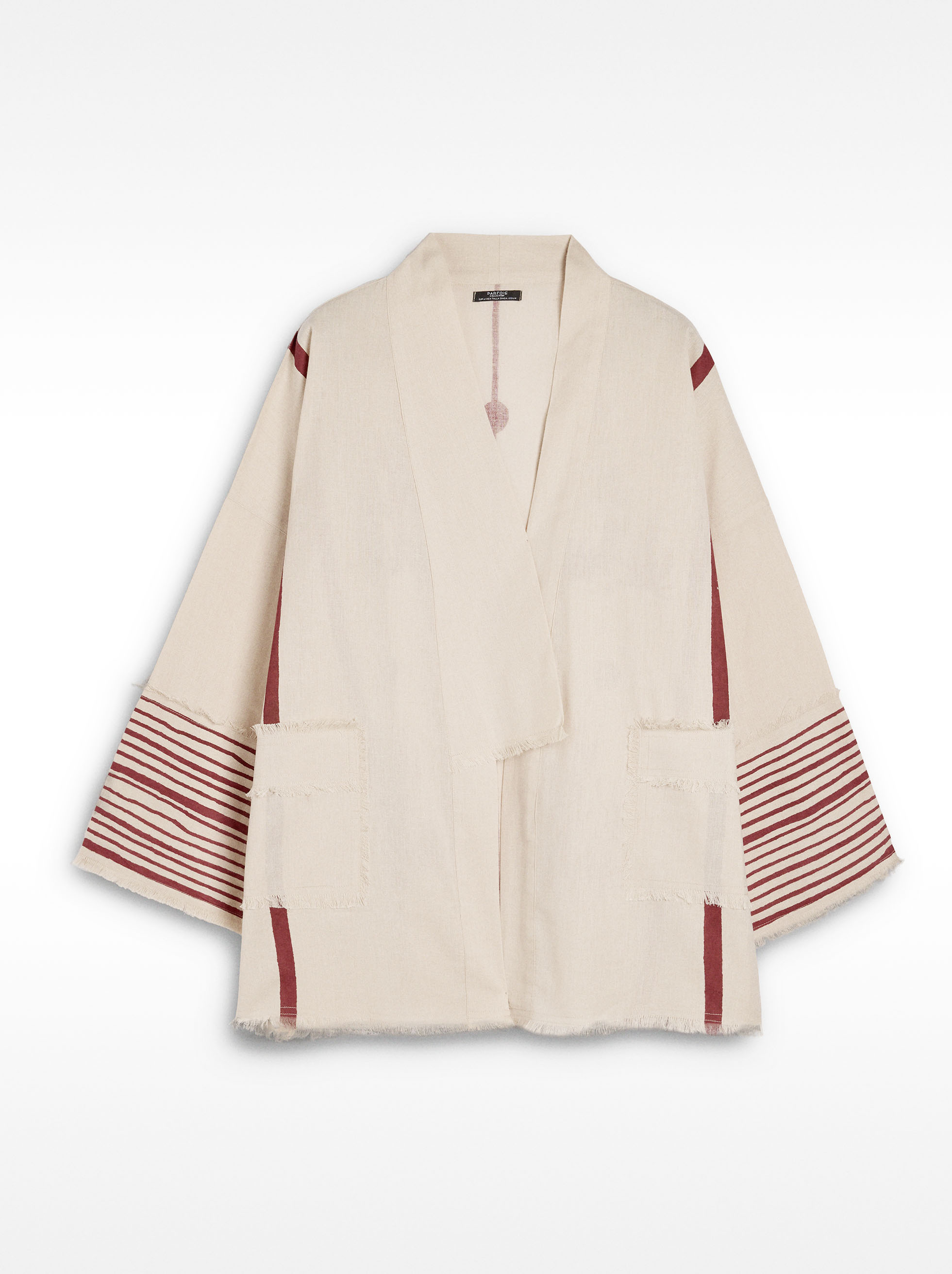 Printed kimono made of linen and cotton image number 5.0