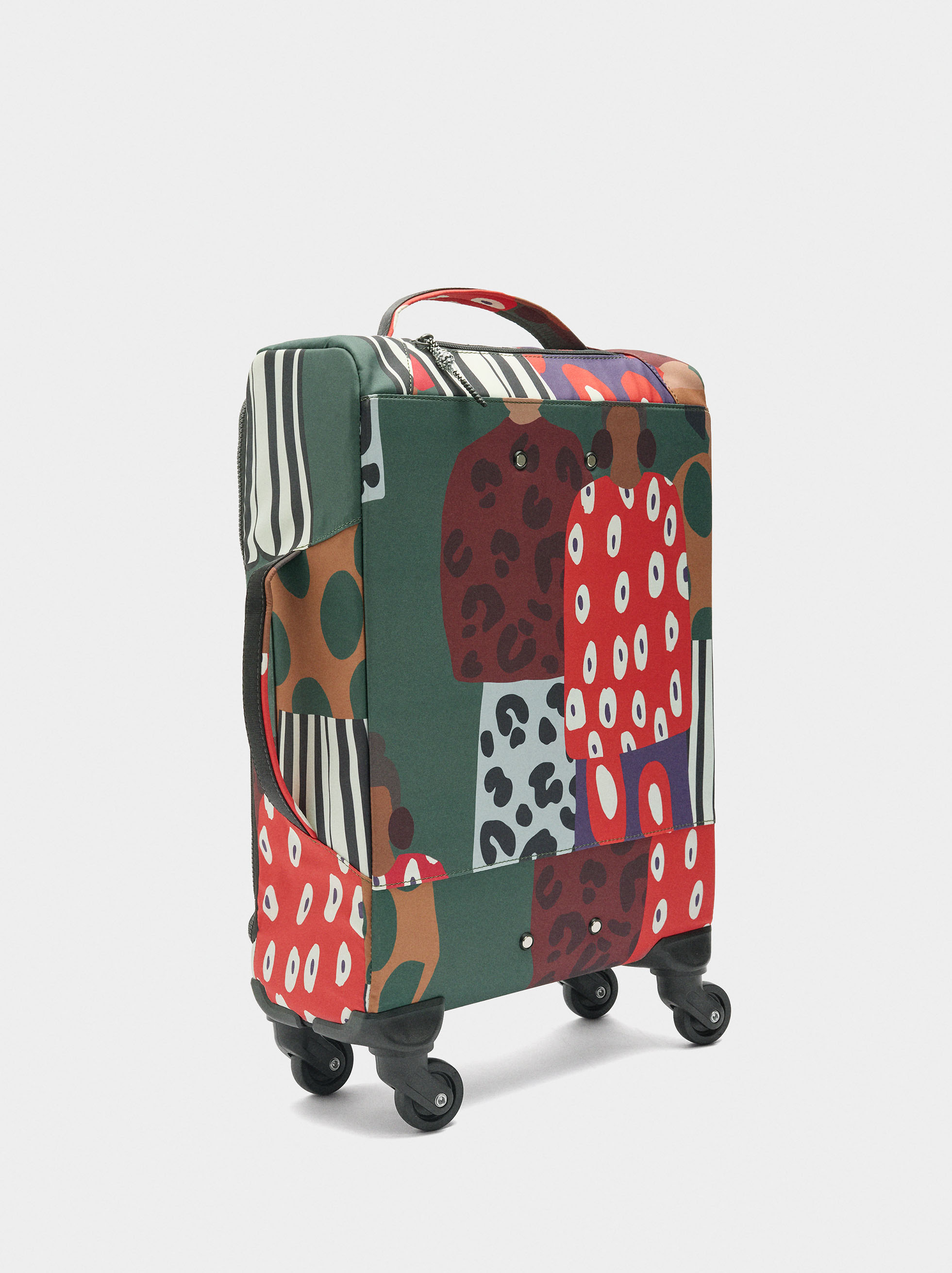 Travel suitcase with printed nylon image number 2.0