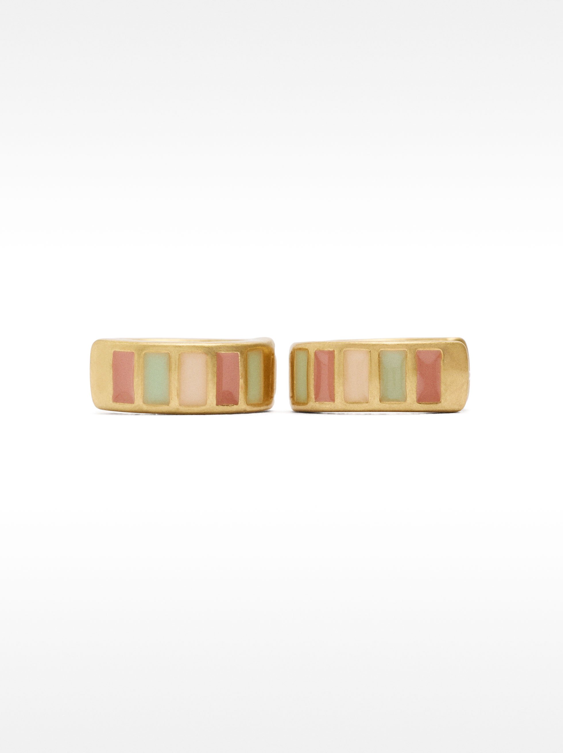 Hoop earrings with multicolor enamel image number 2.0