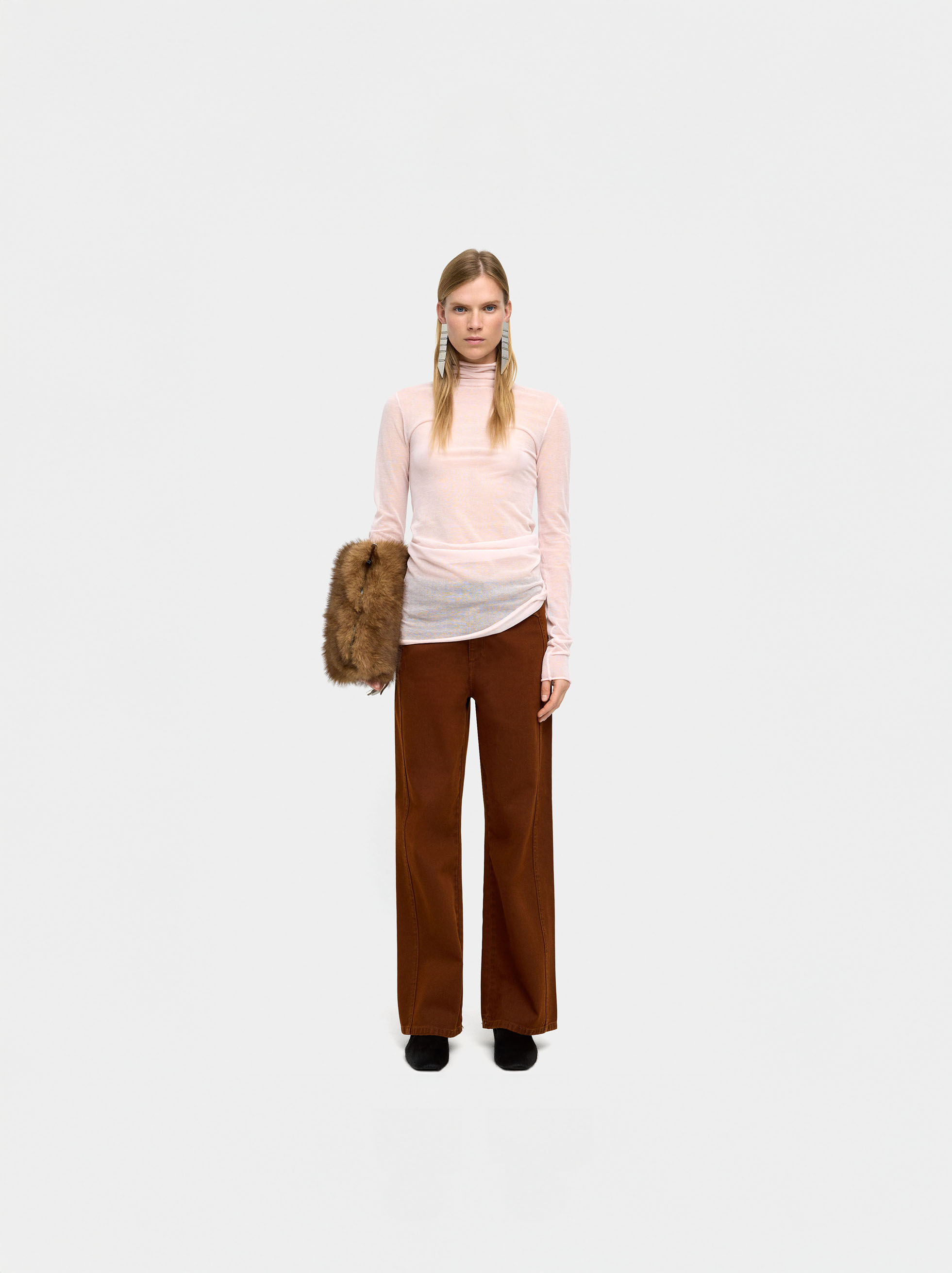 Knit sweater with high neck image number 7.0