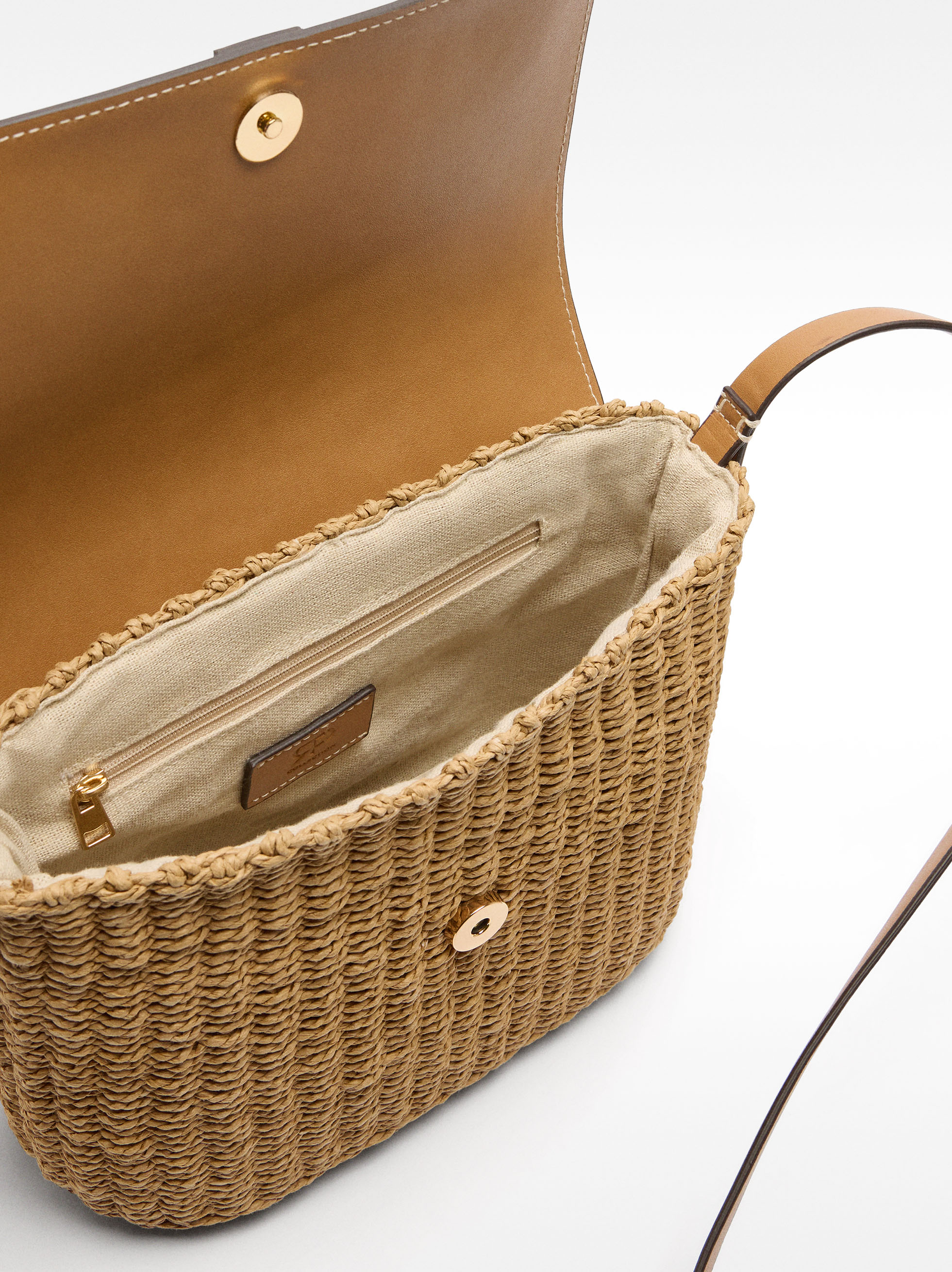Crossbody bag with straw effect image number 4.0