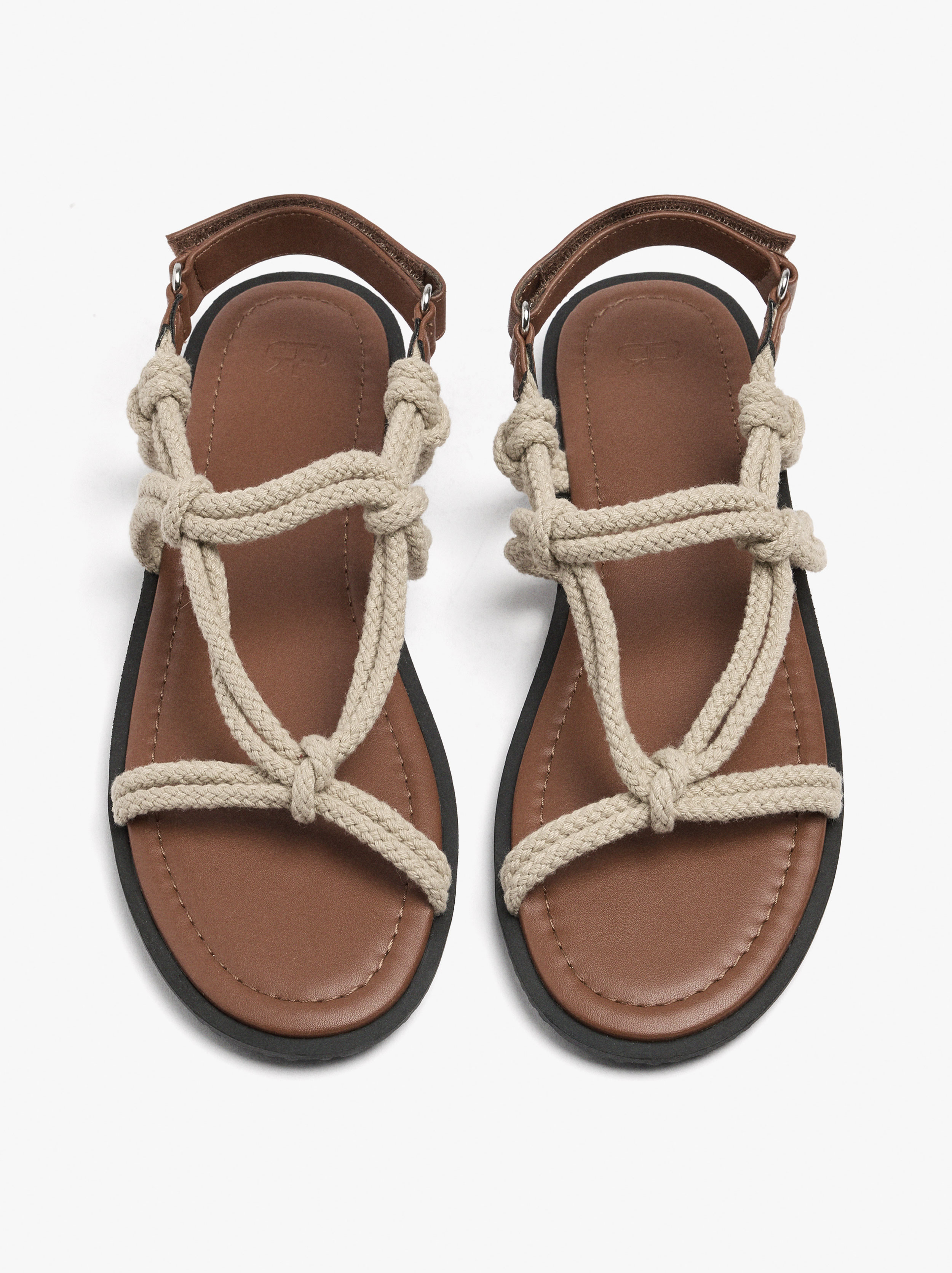 Flat sandals with cord straps image number 0.0