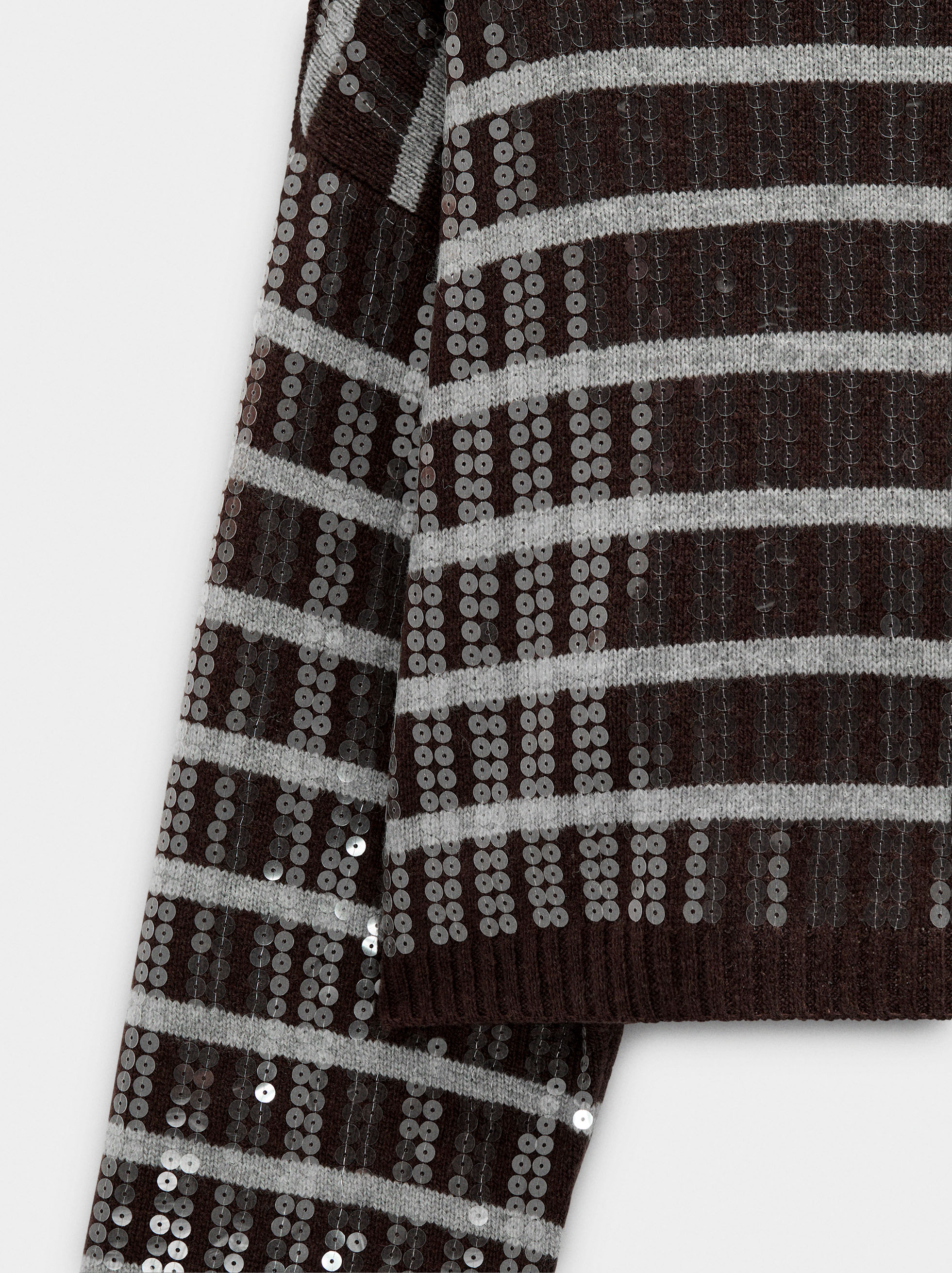 Knit sweater with stripes and sequins image number 6.0