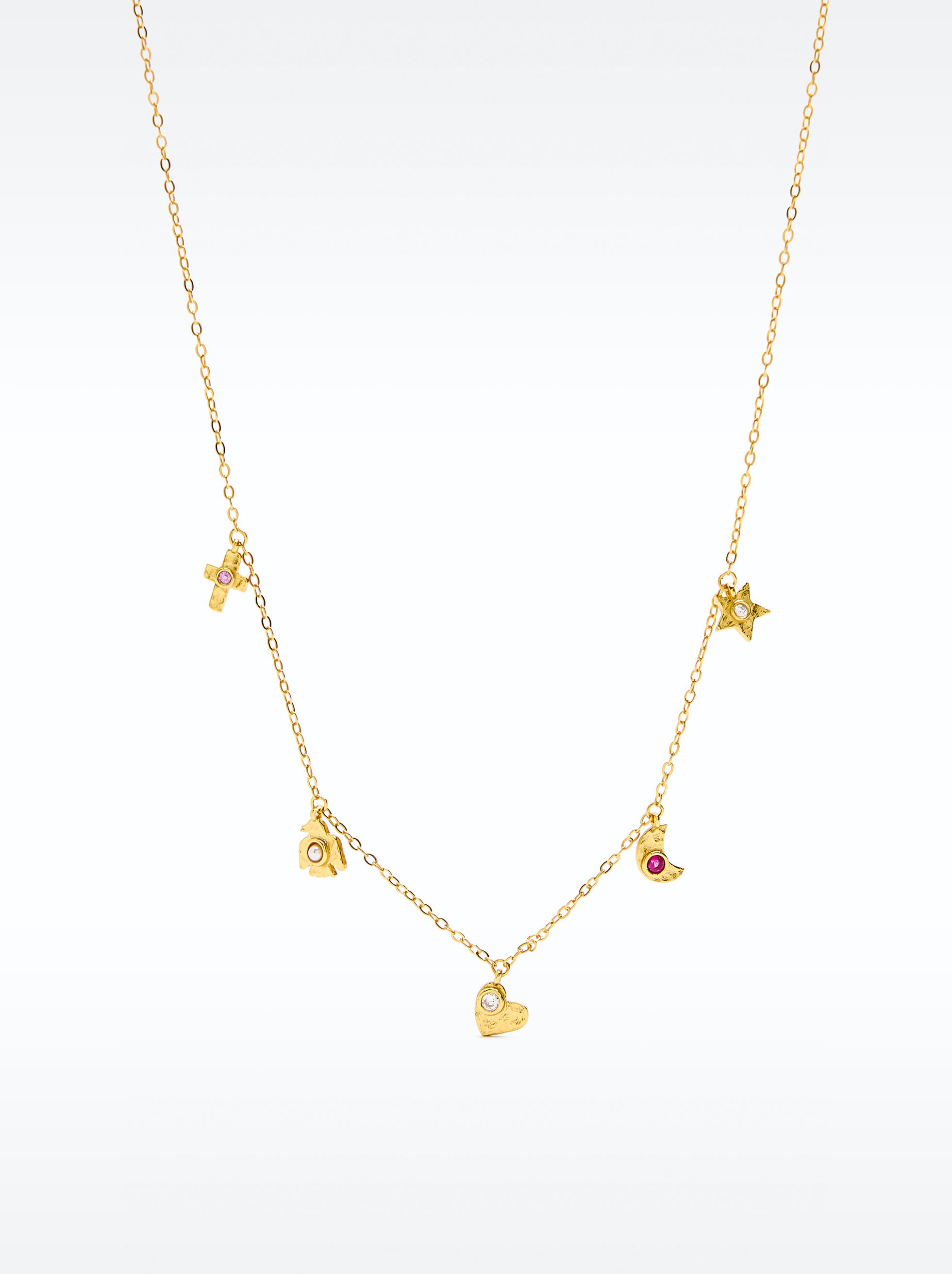 Necklace with pearls and zirconias - 925 sterling silver image number 0.0