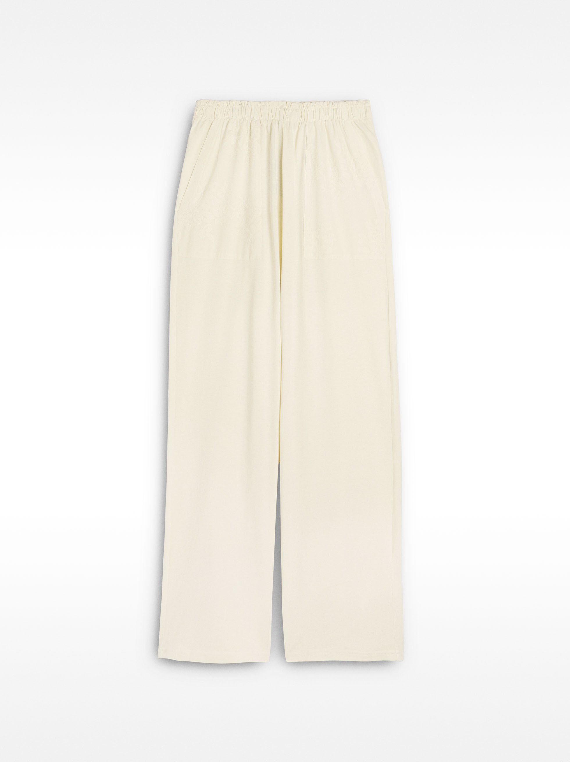 Pantalón 100 % algodón con bordado image number 0.0