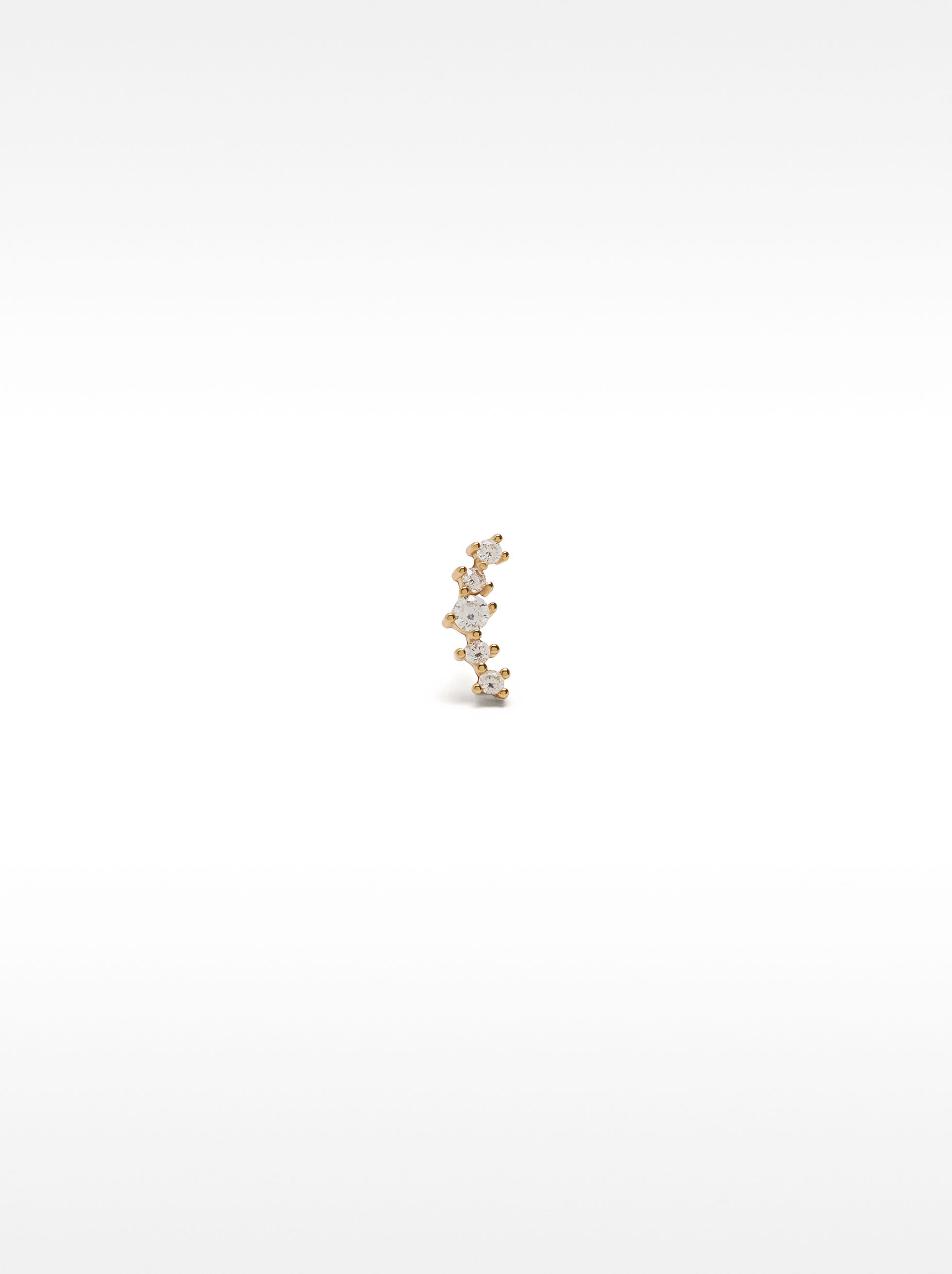 Single earring with zircons - 925 sterling silver image number 0.0
