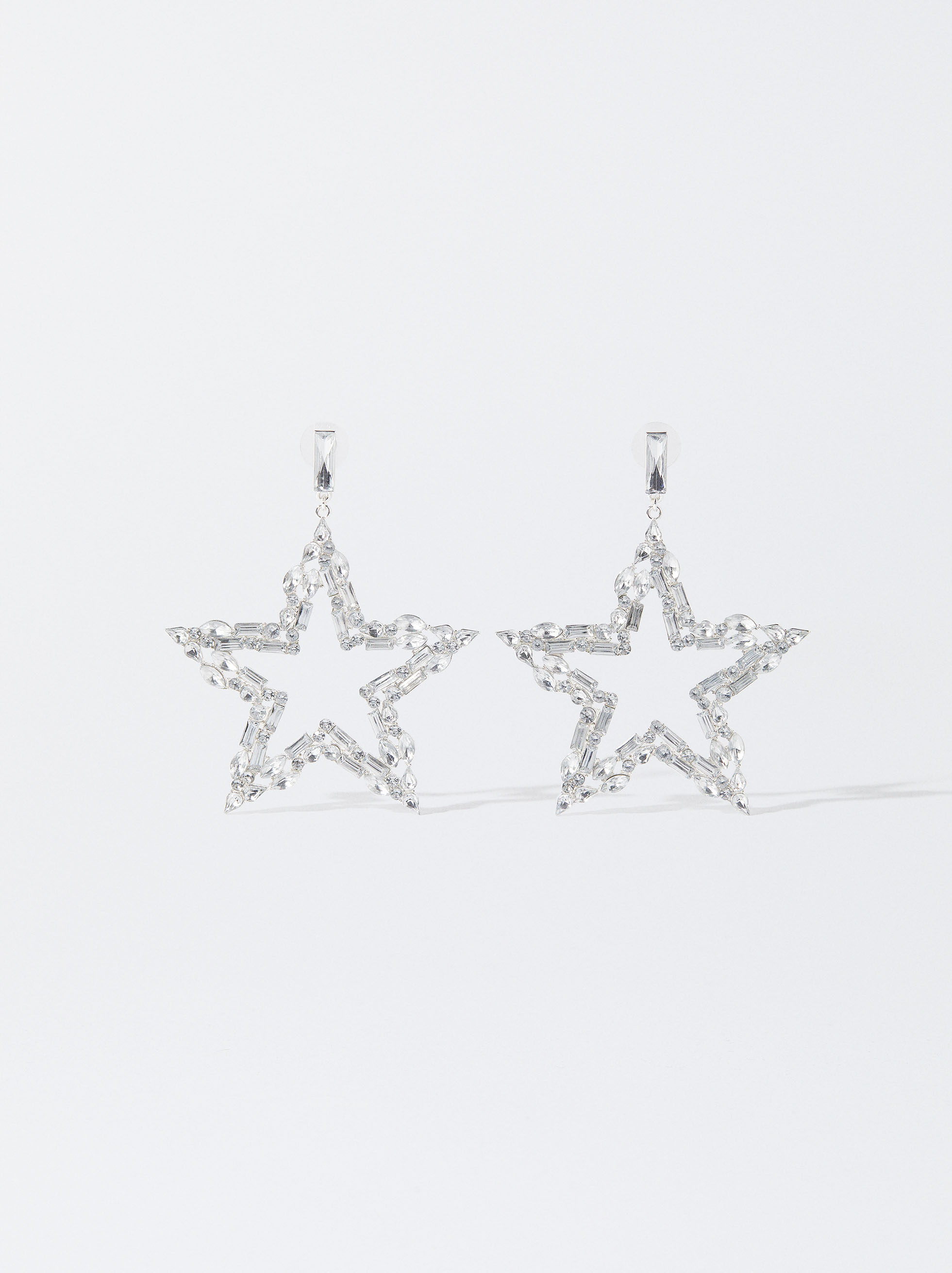 Pendientes Maxi Estrella Con Cristales Plateado Parfois
