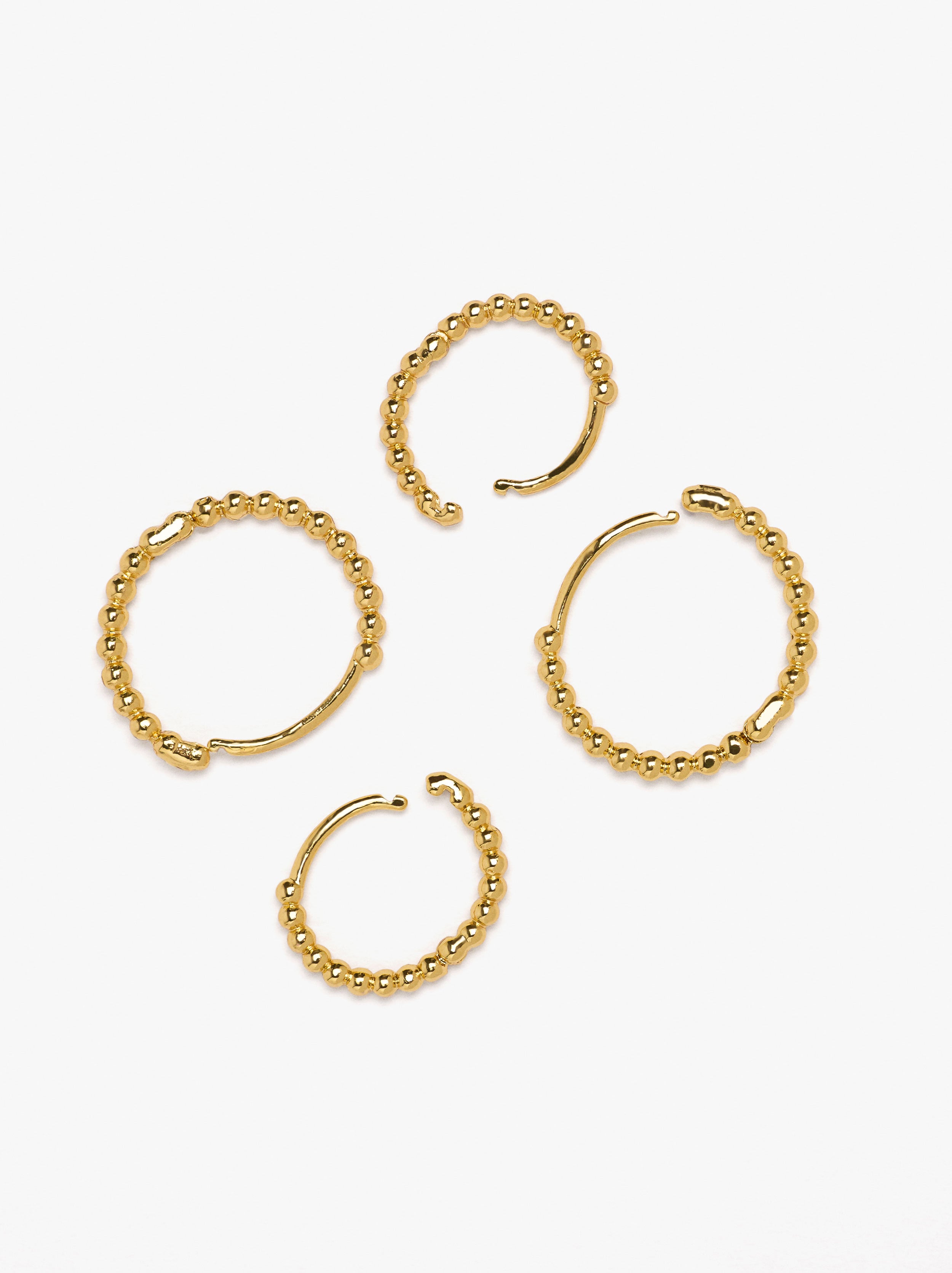 Set de argolas com esferas banho de ouro 18k image number 2.0