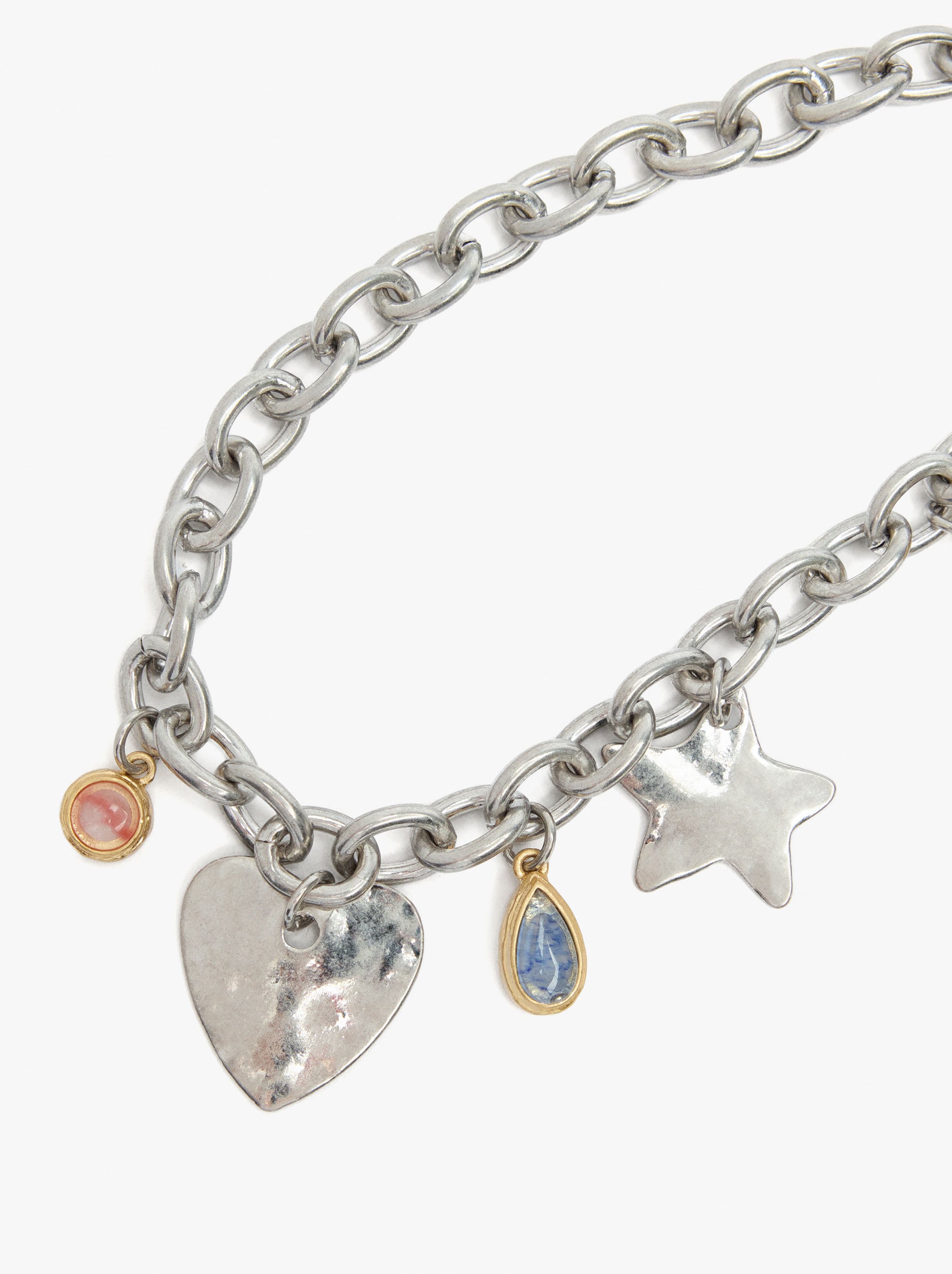 Colar de elos com pedras e charms image number 2.0