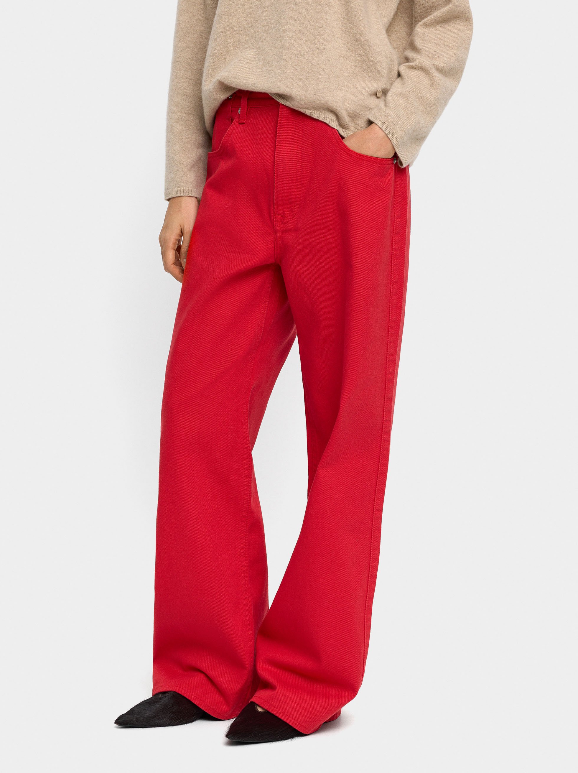 100% cotton denim trousers image number 1.0