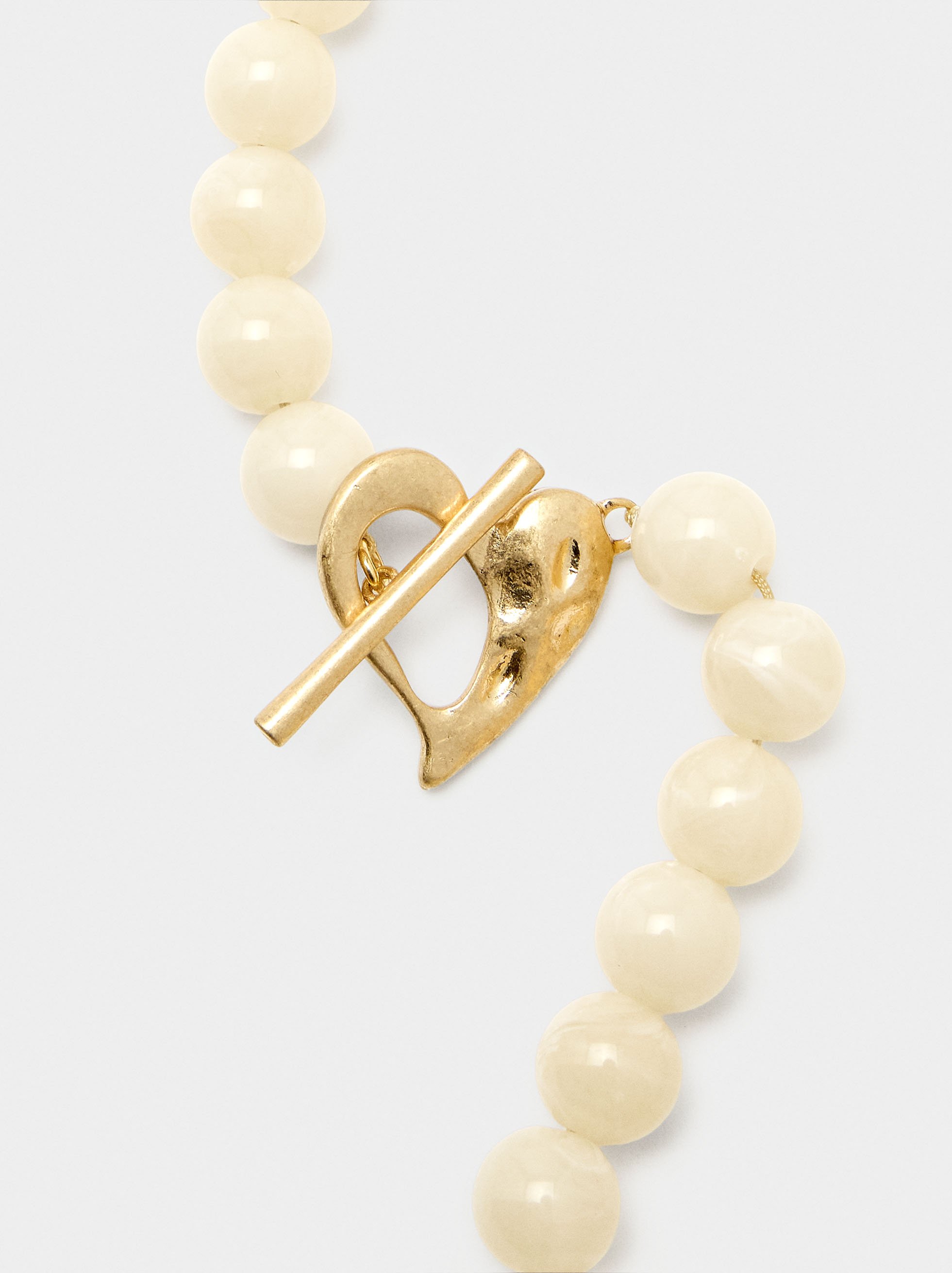 Short necklace with beads stone effect image number 3.0