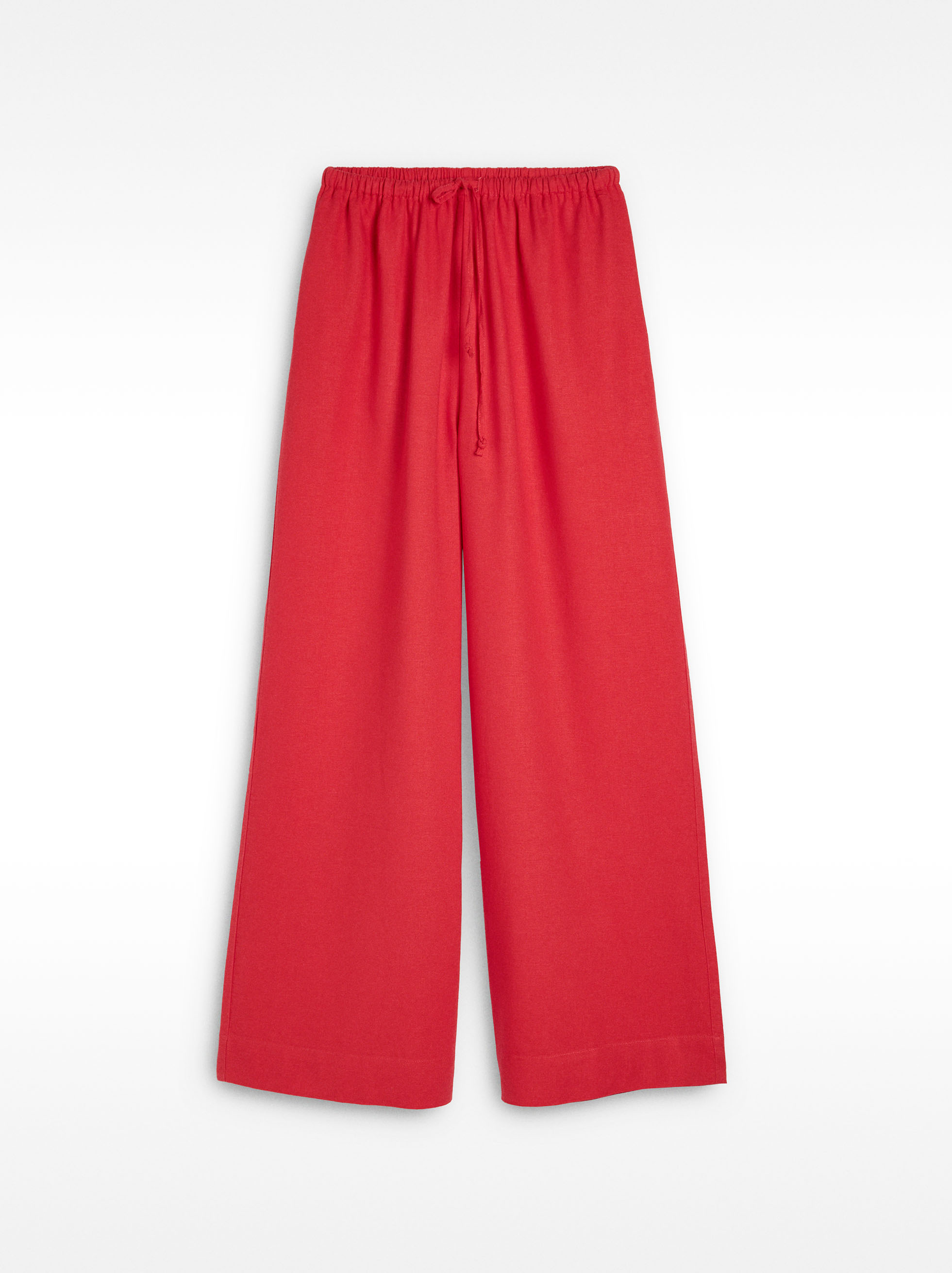 Pantalón mezcla de lino con cintura elástica image number 0.0