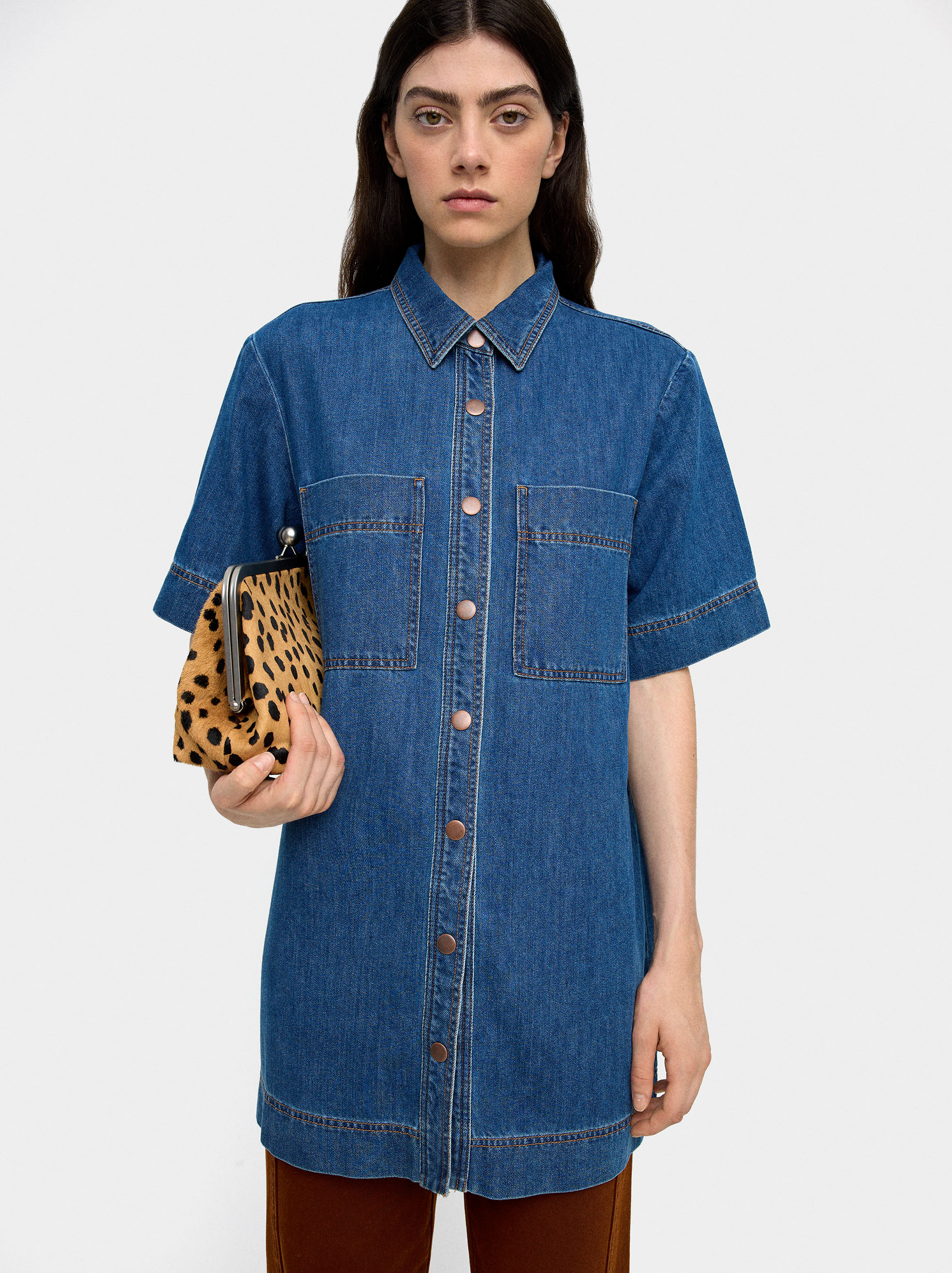 Denim dress with 100% cotton image number 1.0