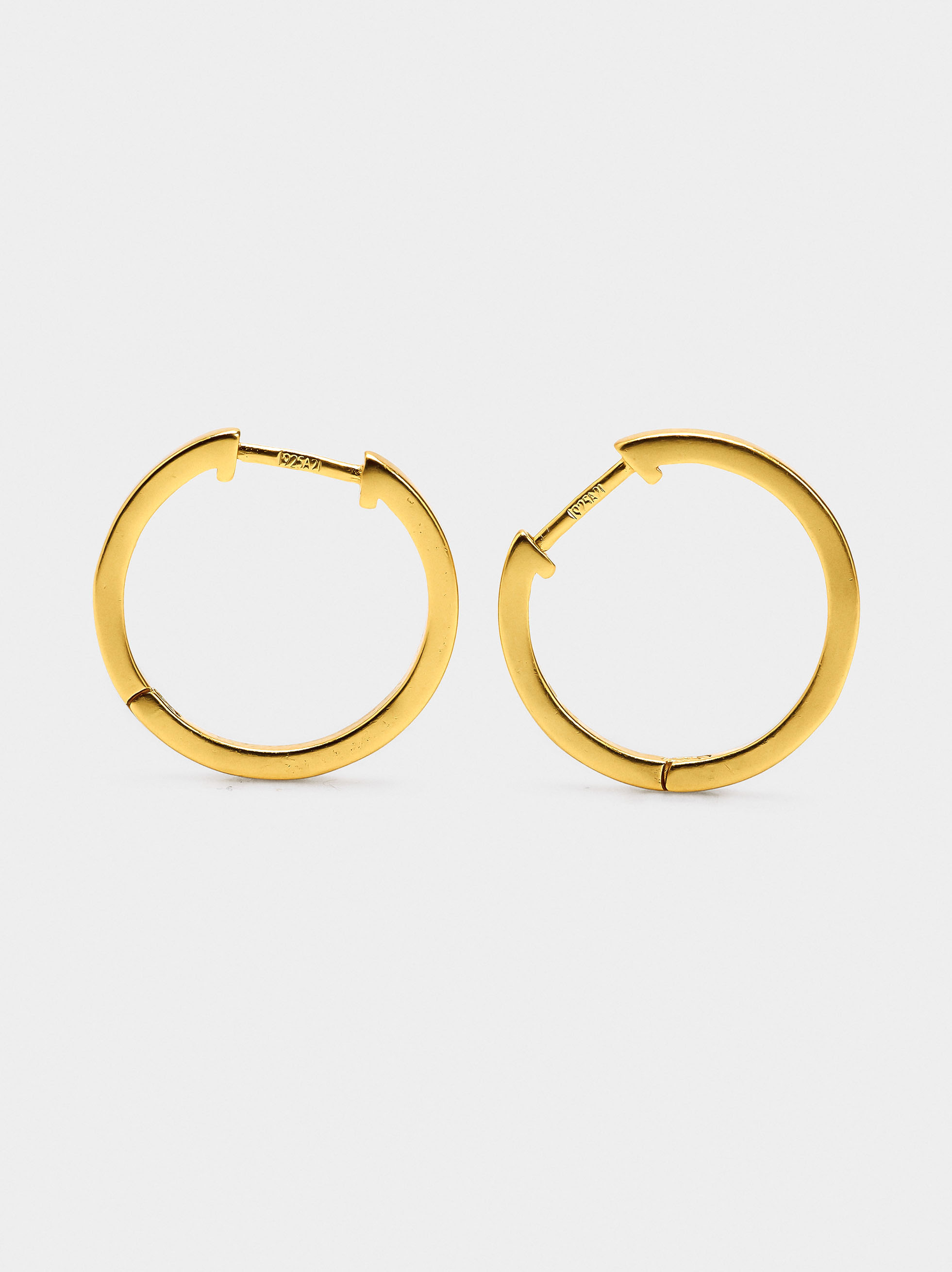 Créoles plates – argent sterling 925 image number 2.0