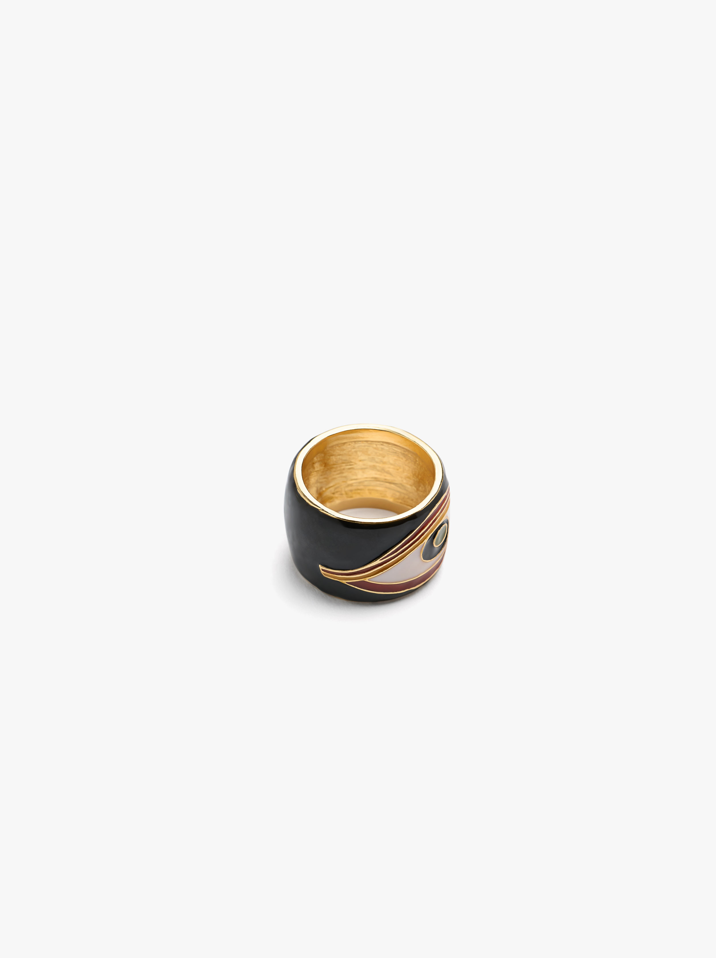 Wide eye ring with enamel image number 3.0