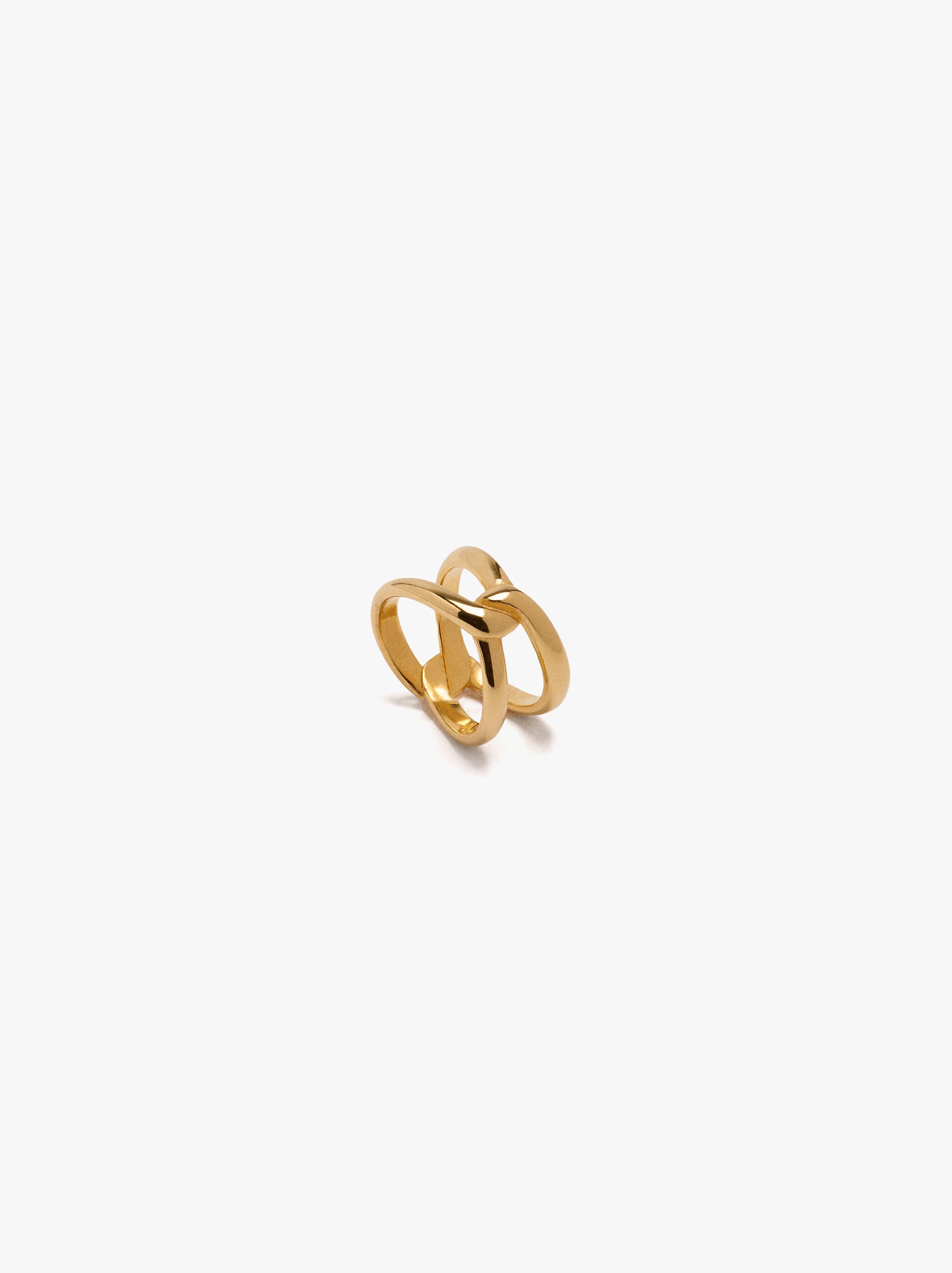 Bague crois&eacute;e - acier inoxydable image number 2.0