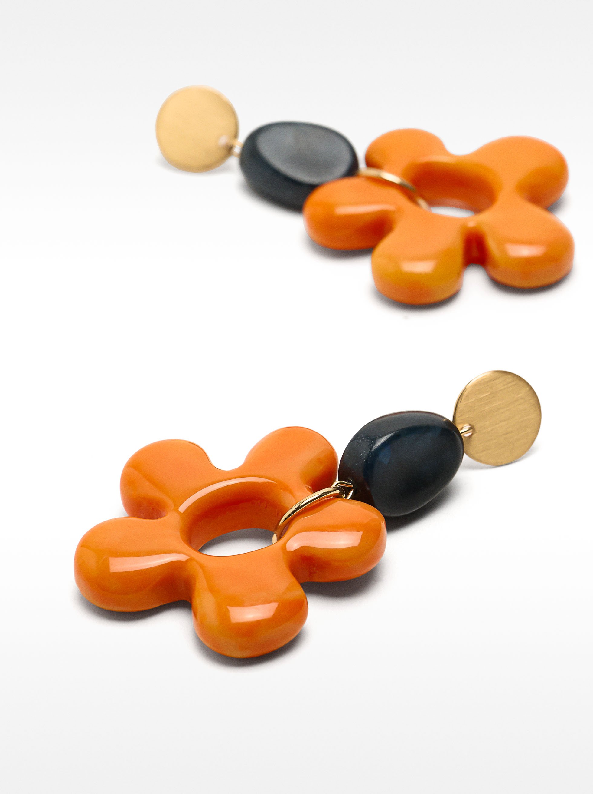 Pendientes largos flor image number 1.0