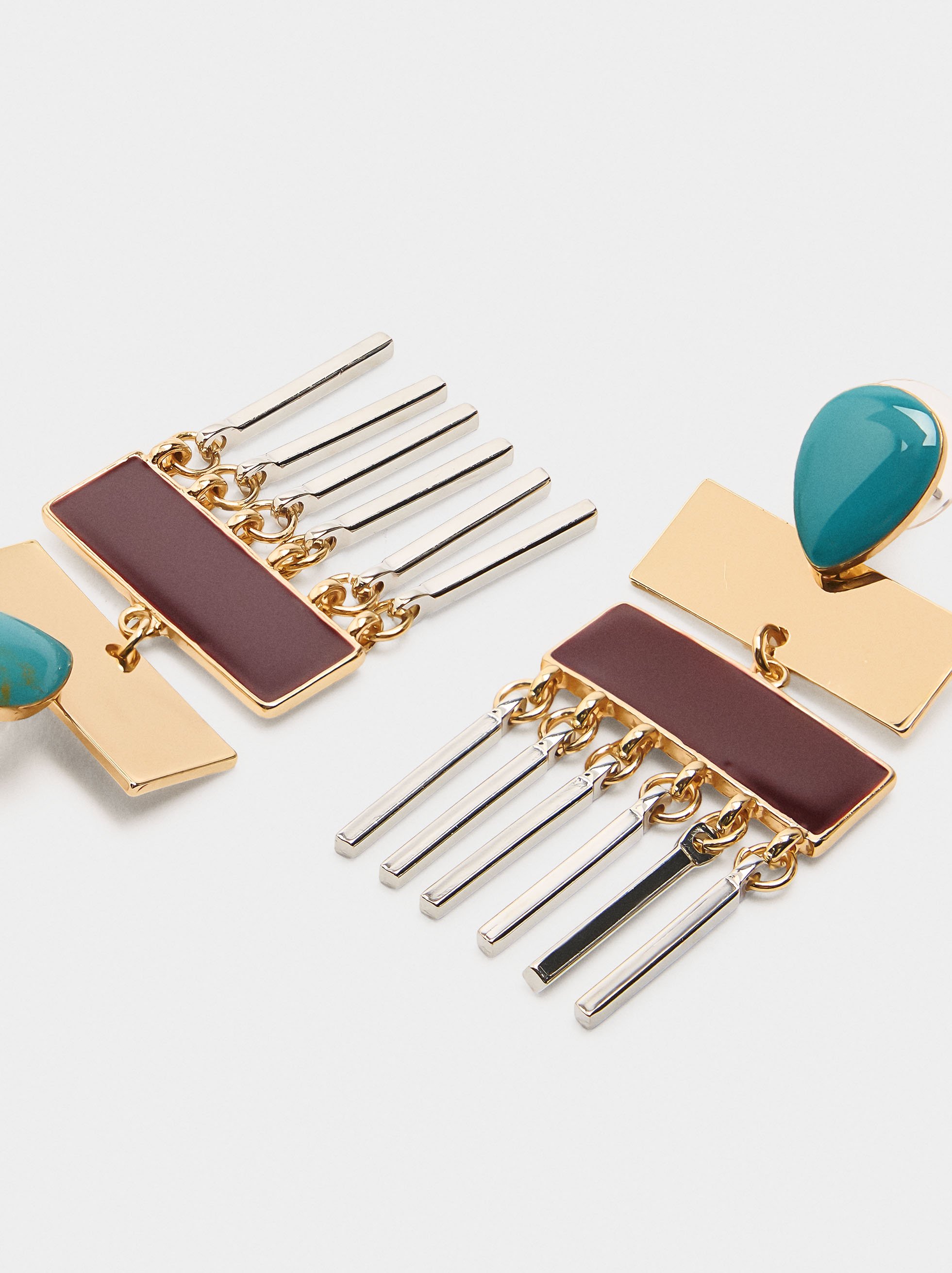Long earrings with enamel image number 1.0