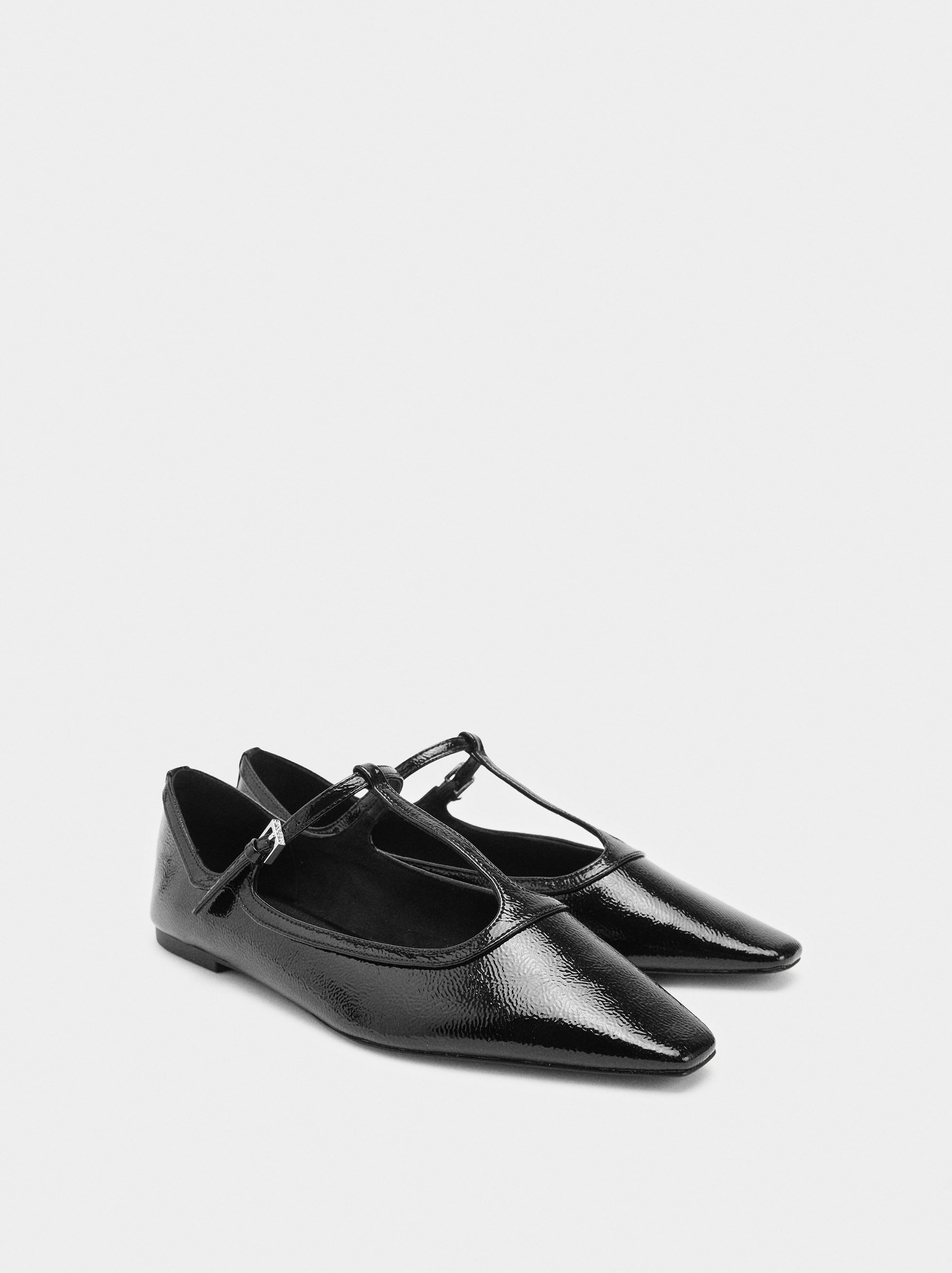 Patent T-bar ballerina flats image number 3.0