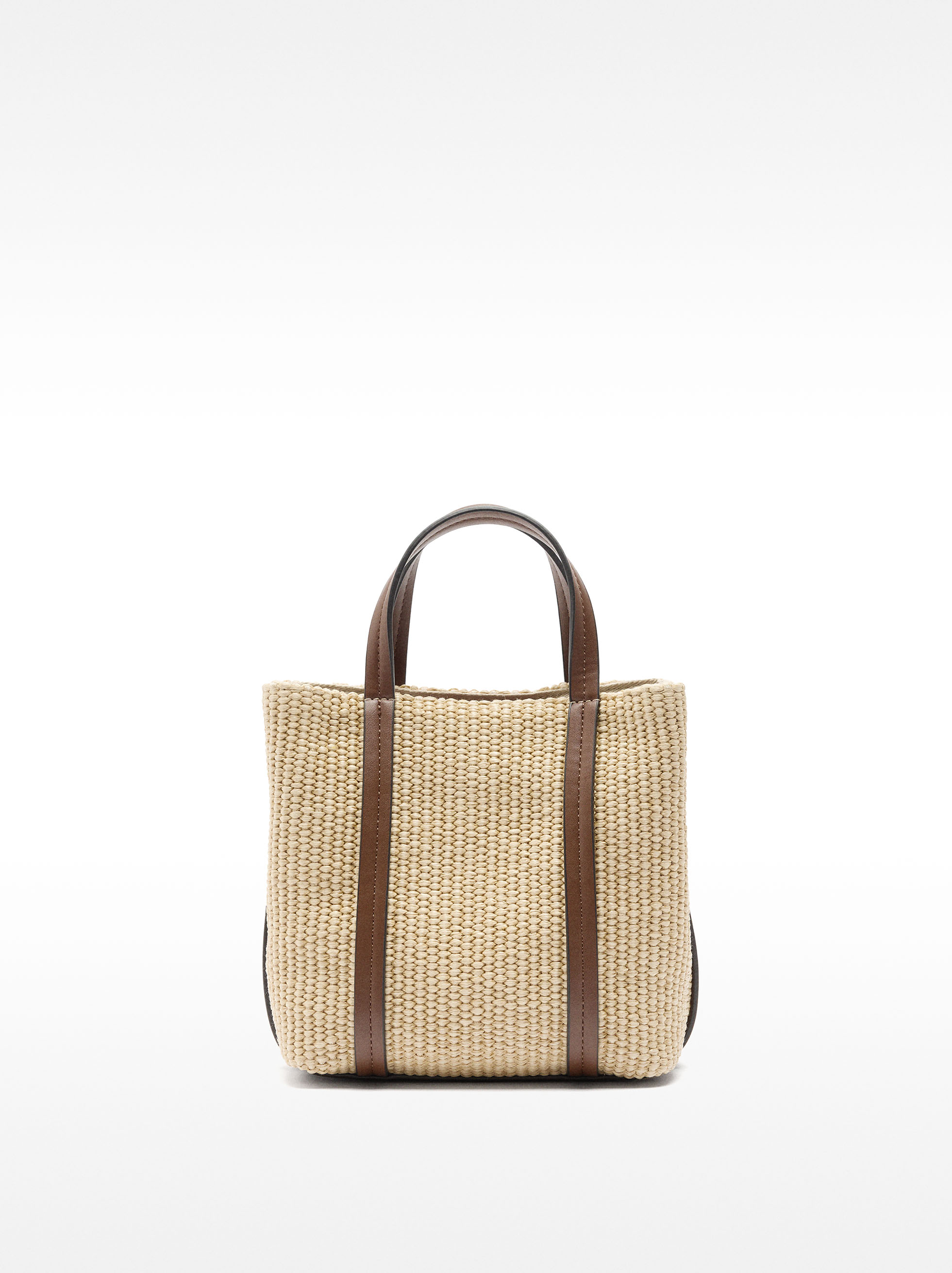 Tote bag with straw effect image number 0.0