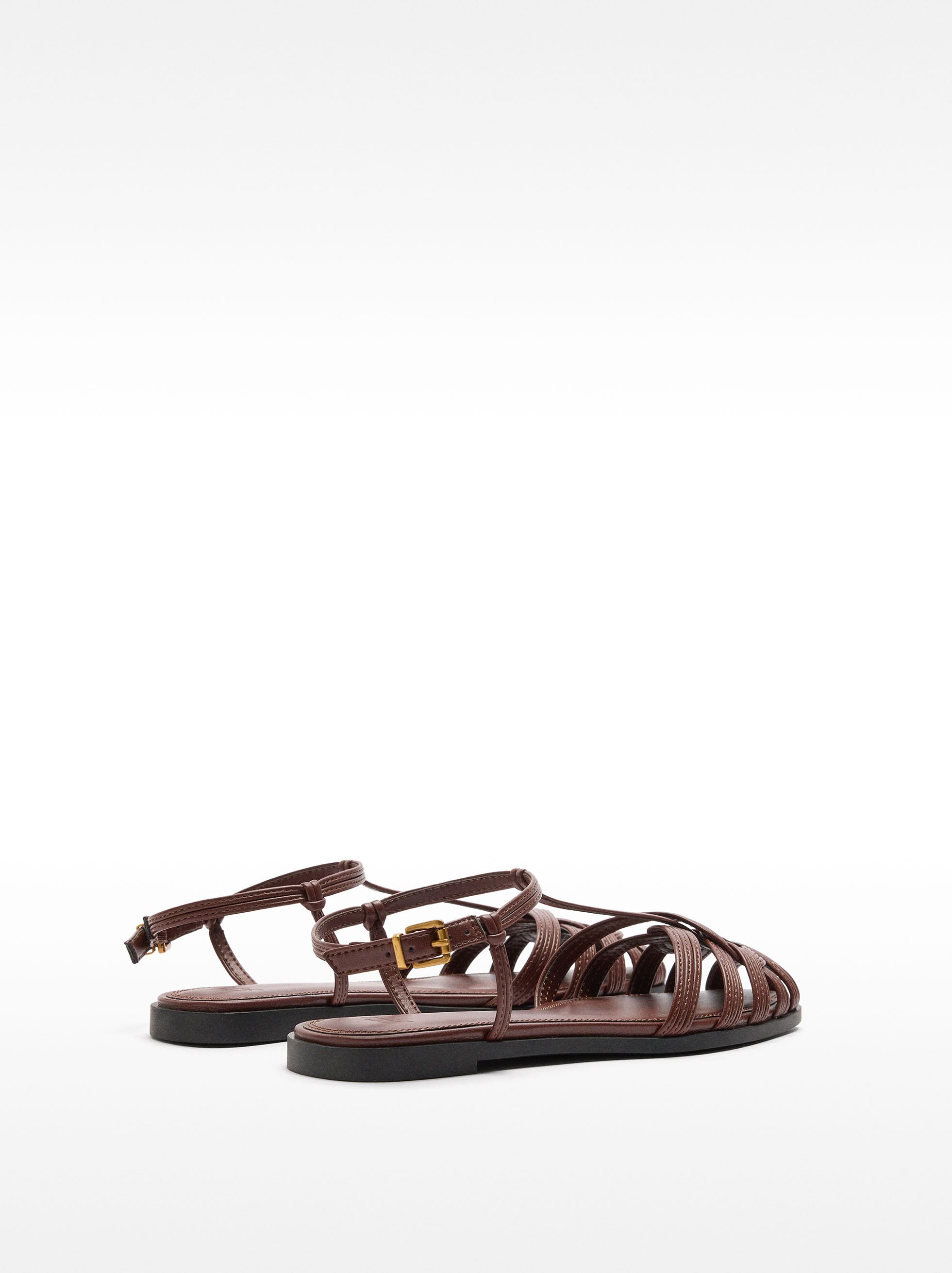 Flat sandals with braided straps image number 3.0