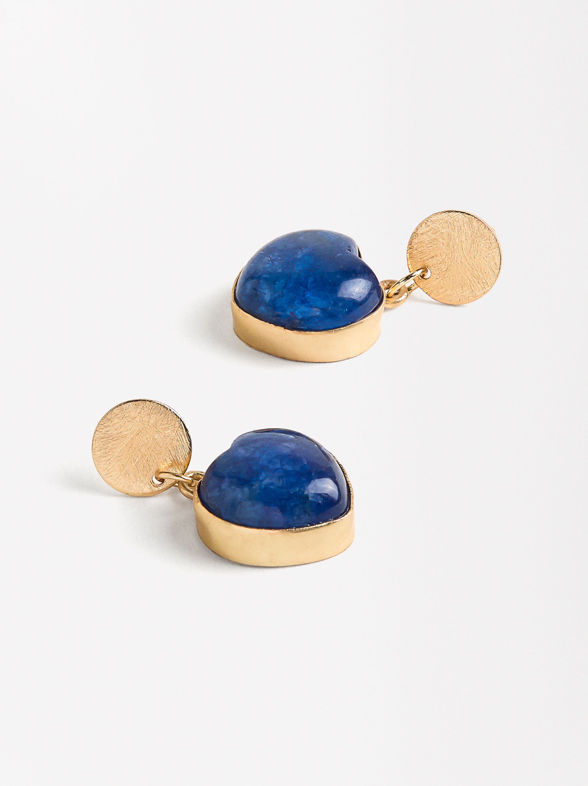 Heart earrings with stone image number 1.0