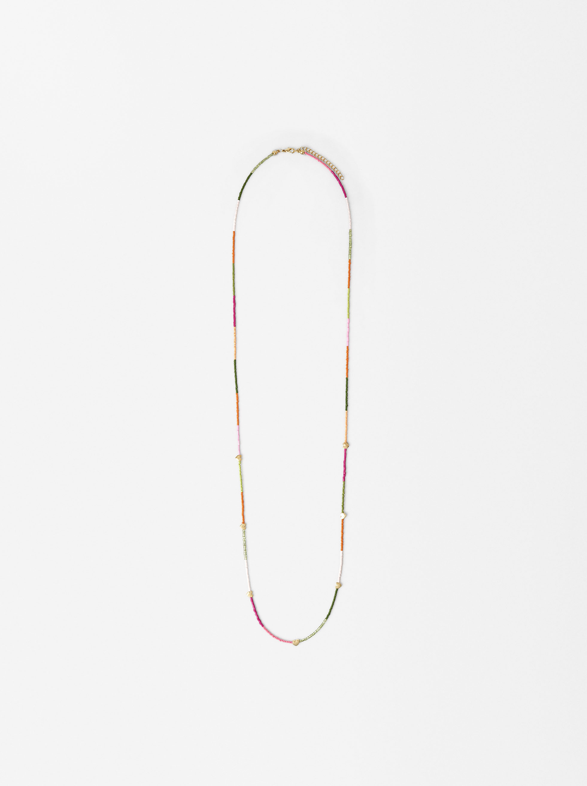 Long Heart Bead Necklace image number 0.0