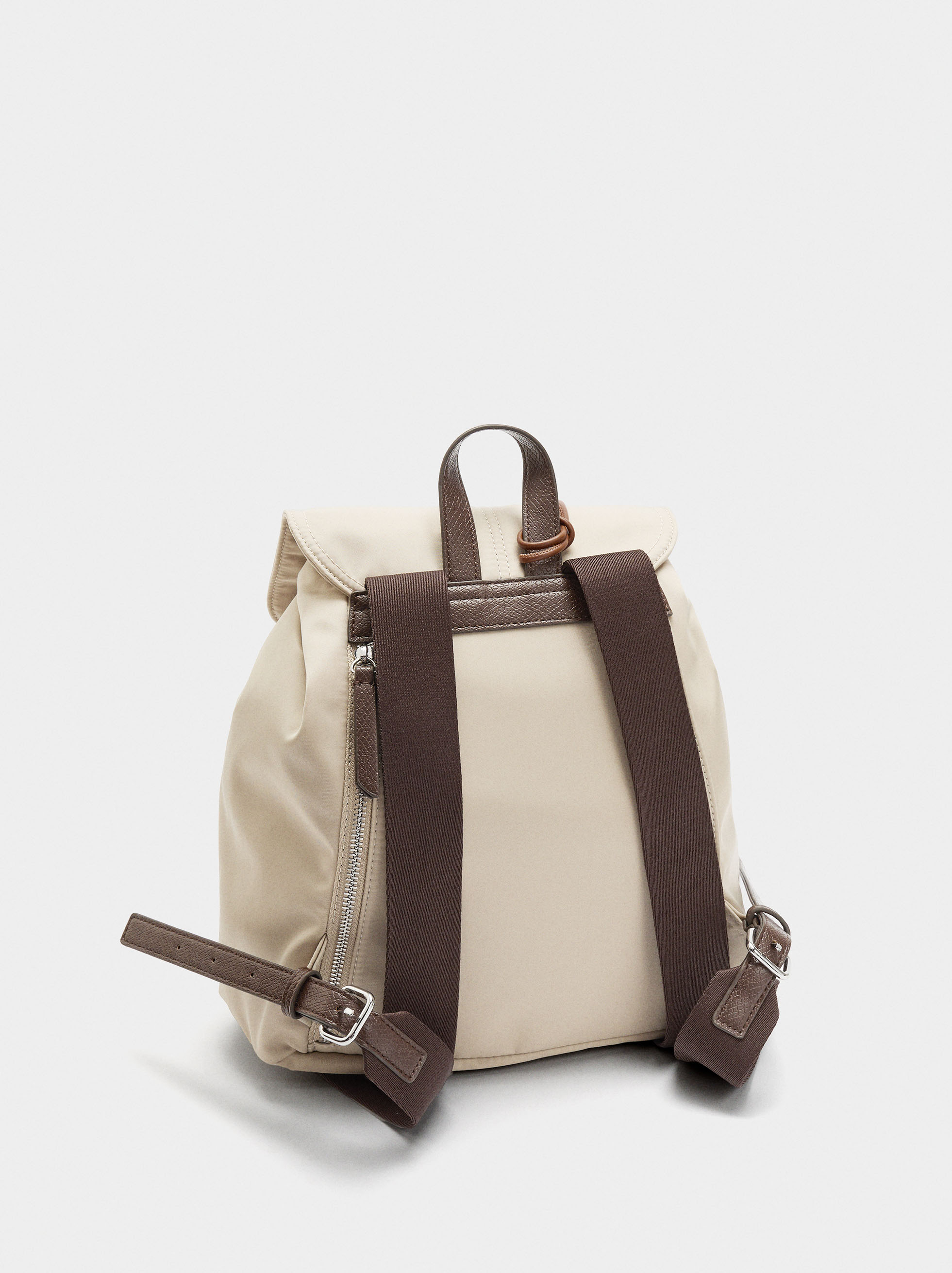 Nylon backpack with pendant image number 2.0