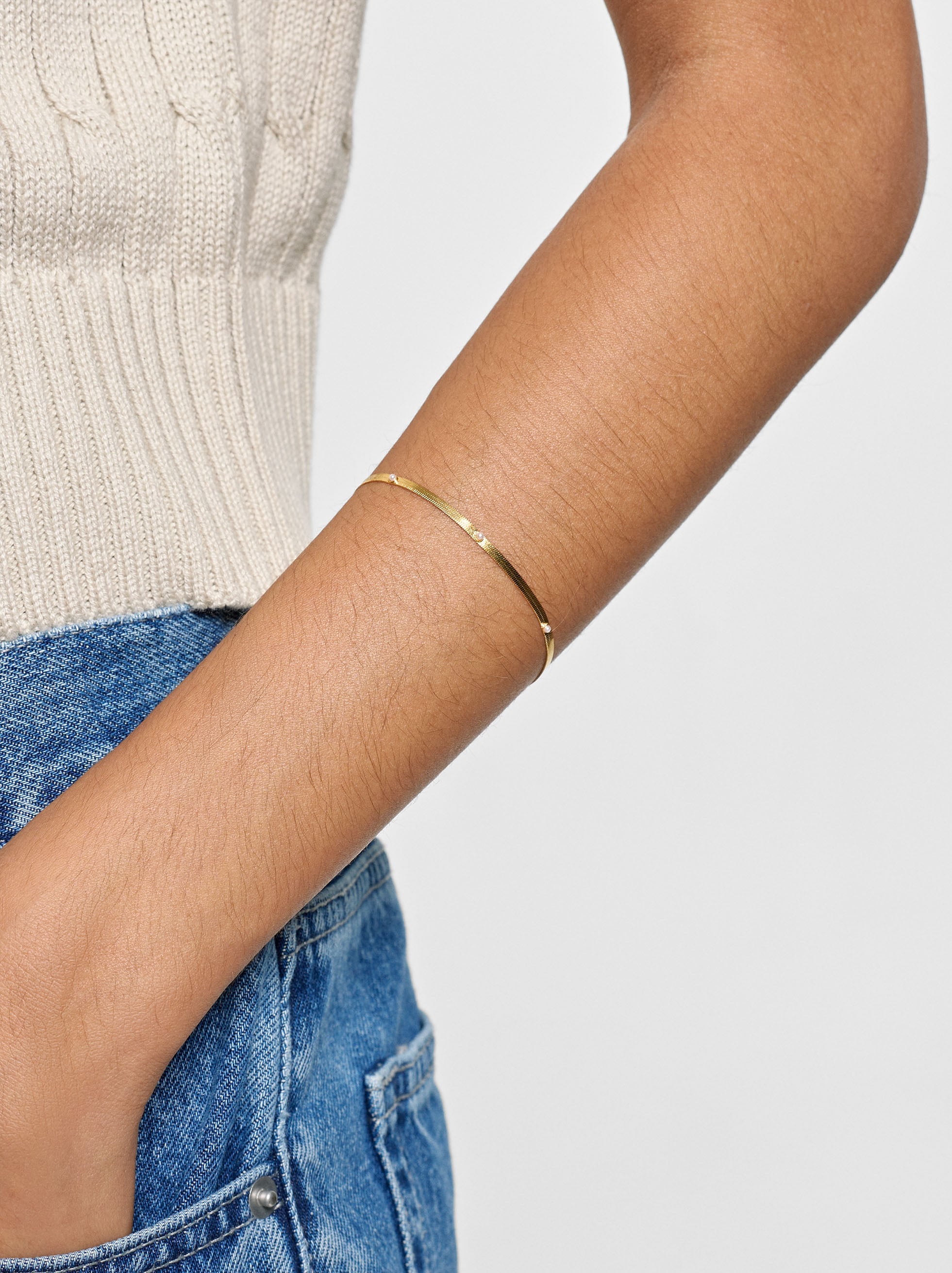 Bracelet with pearls 18k gold plated - 925 sterling silver image number 1.0