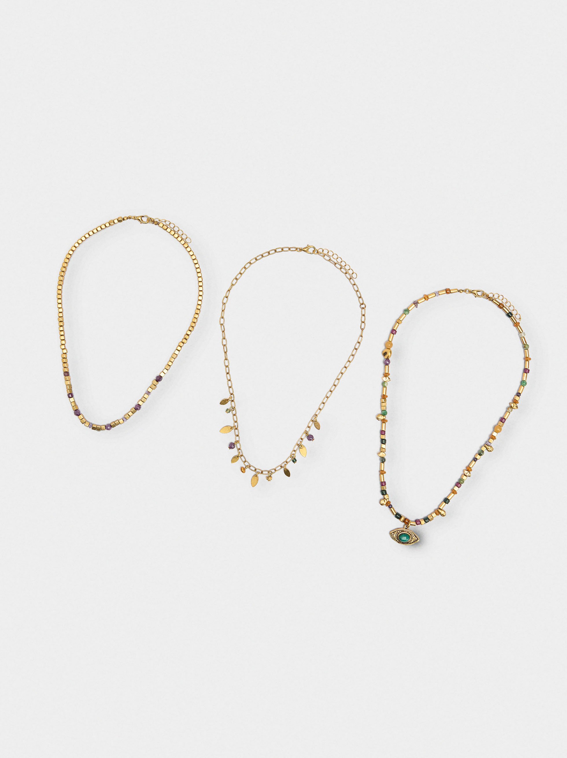 Set of necklaces with stones image number 3.0