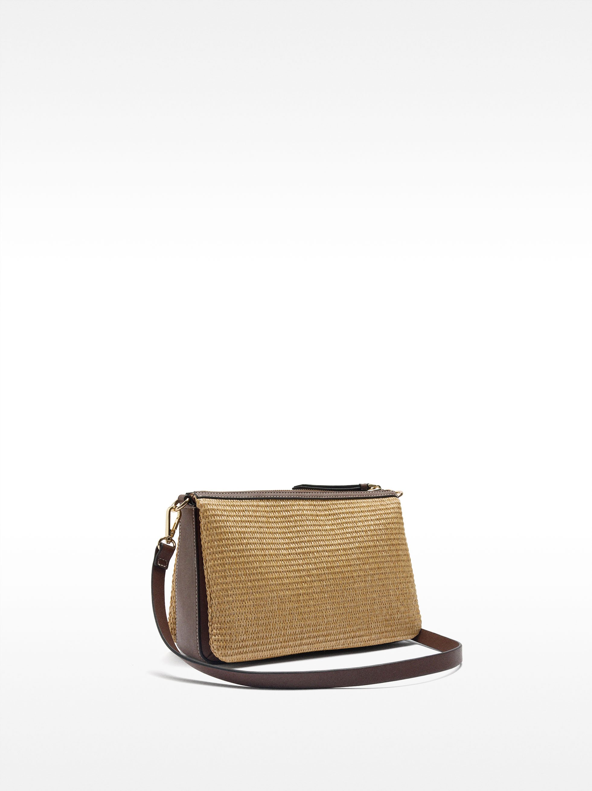Crossbody bag with triple-effect straw image number 2.0