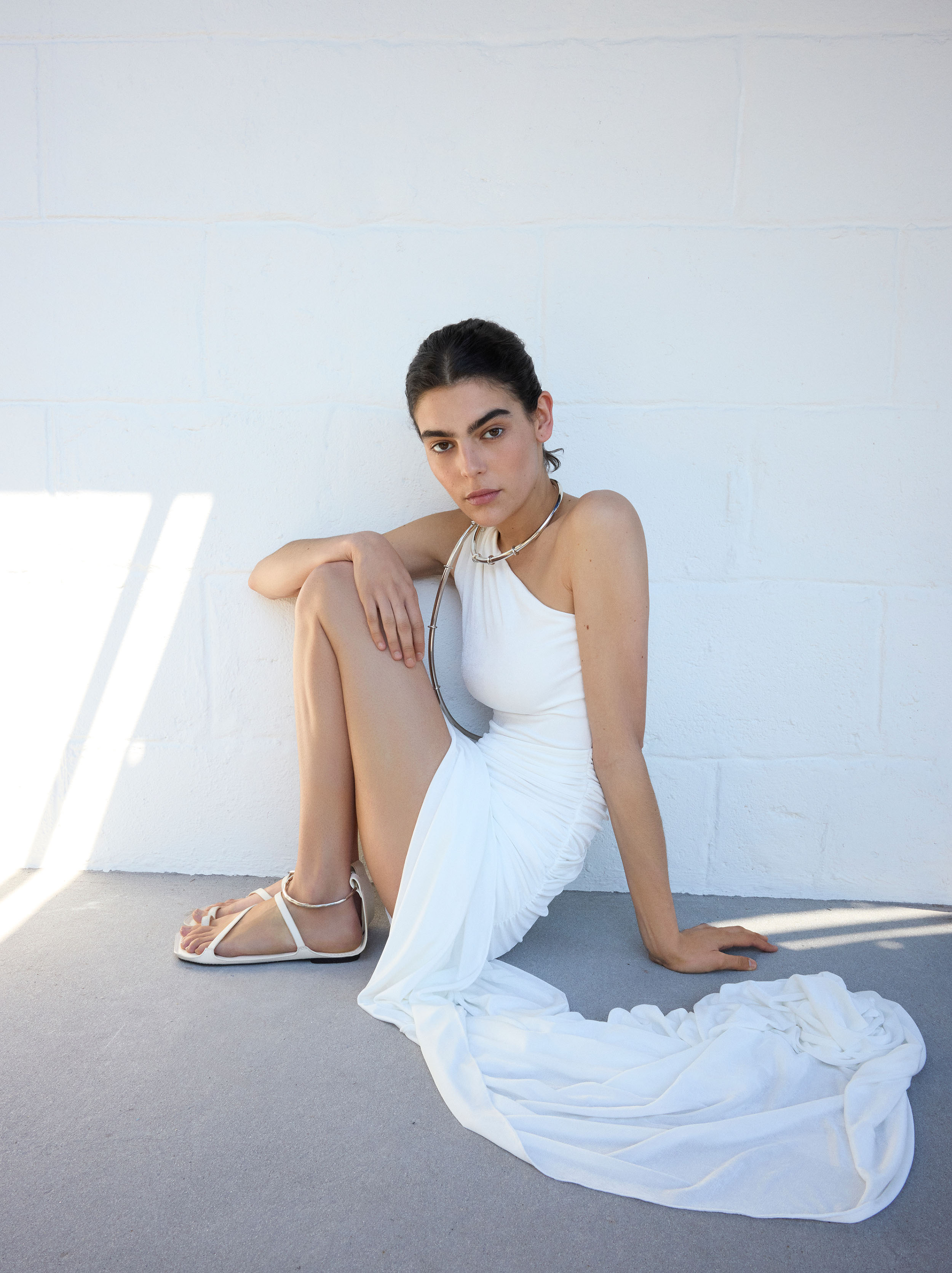 Draped asymmetrical dress