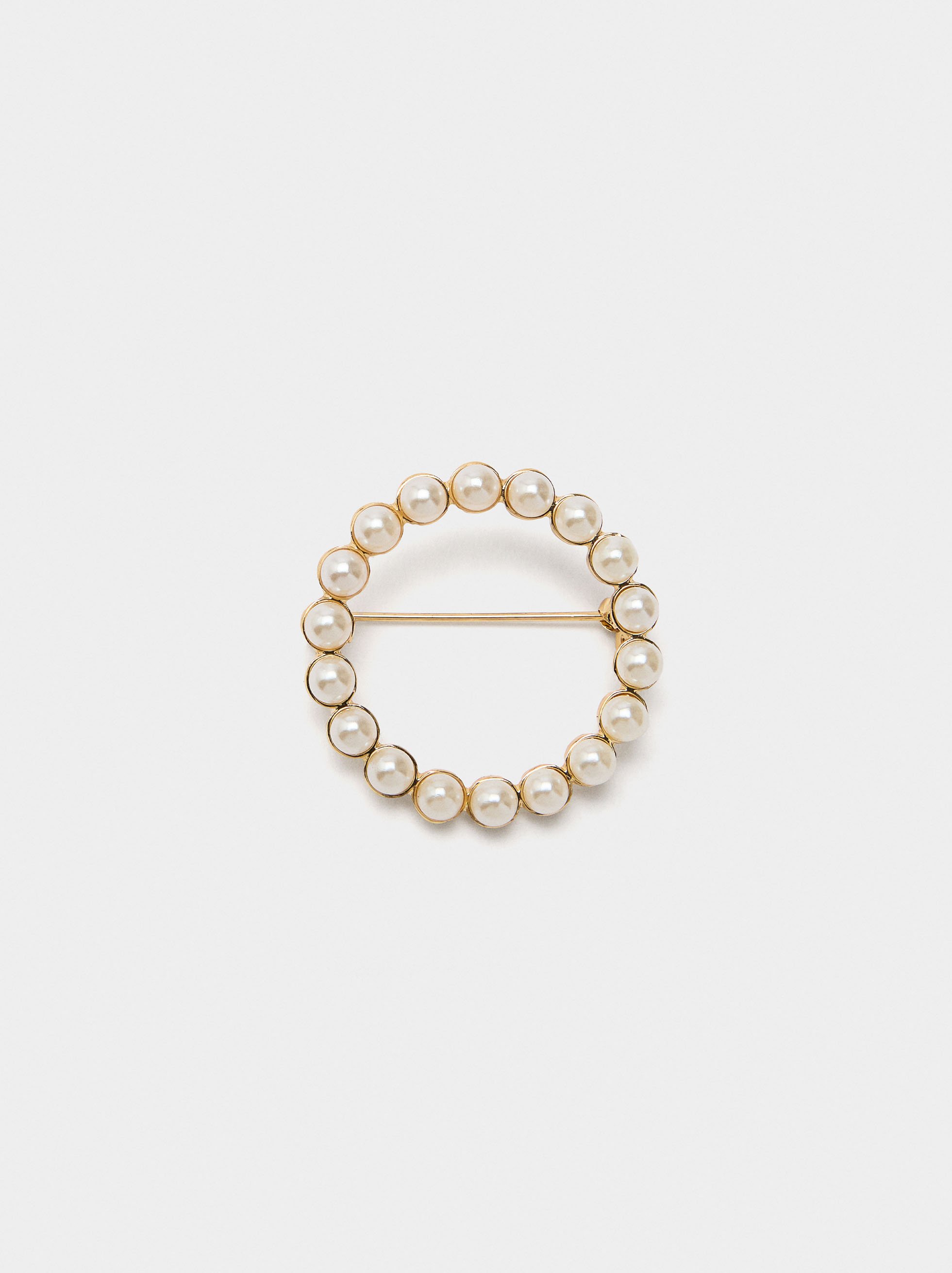 Round brooch with pearls image number 0.0