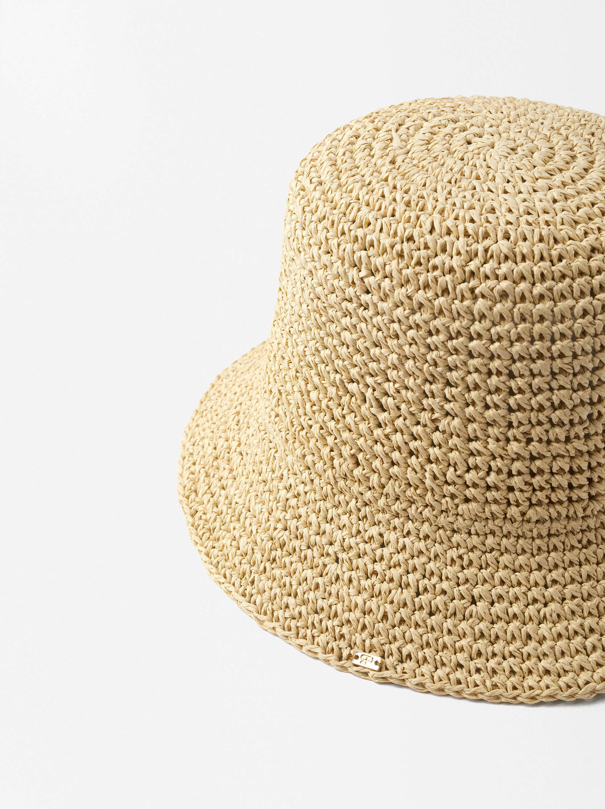 Bucket hat with straw effect image number 1.0