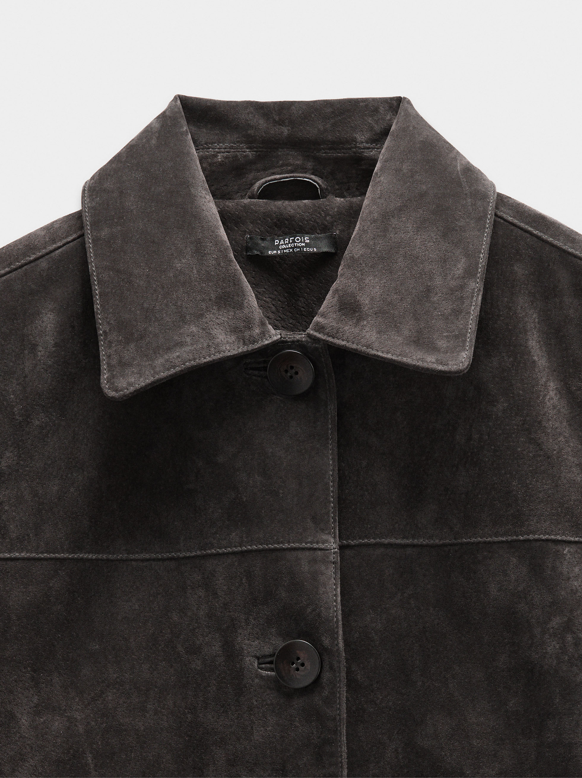 Leather jacket with buttons image number 6.0