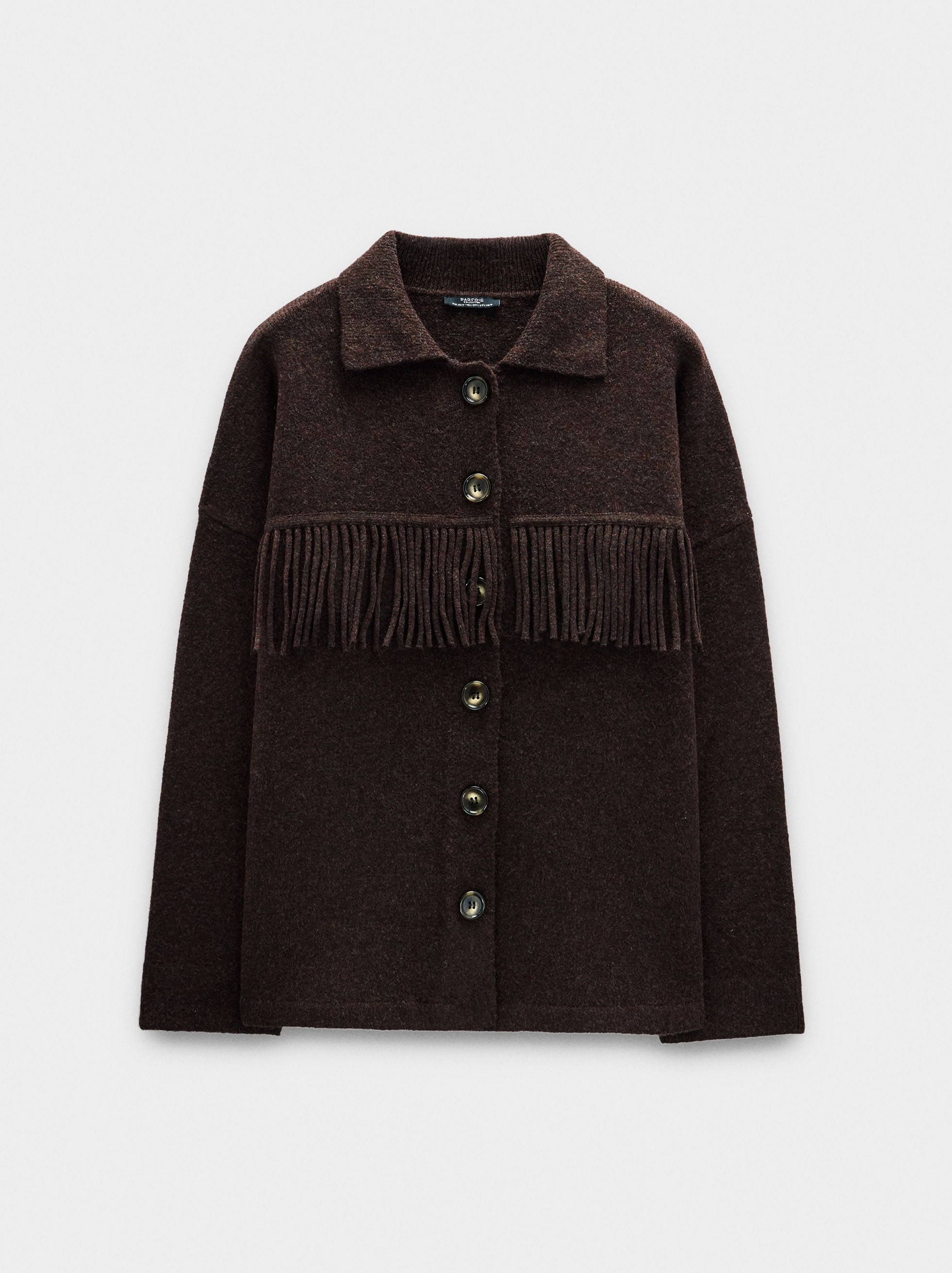 Knit cardigan with fringes image number 5.0