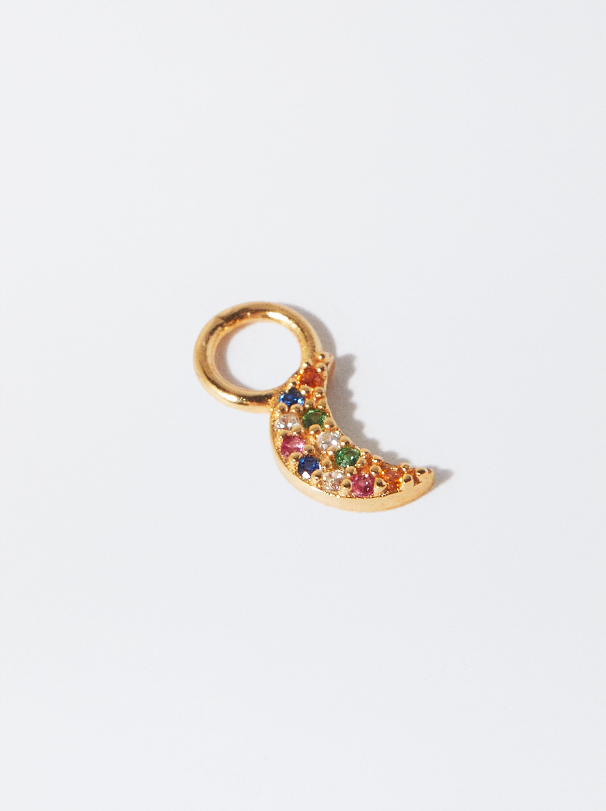 925 silver zirconia moon charm image number 1.0