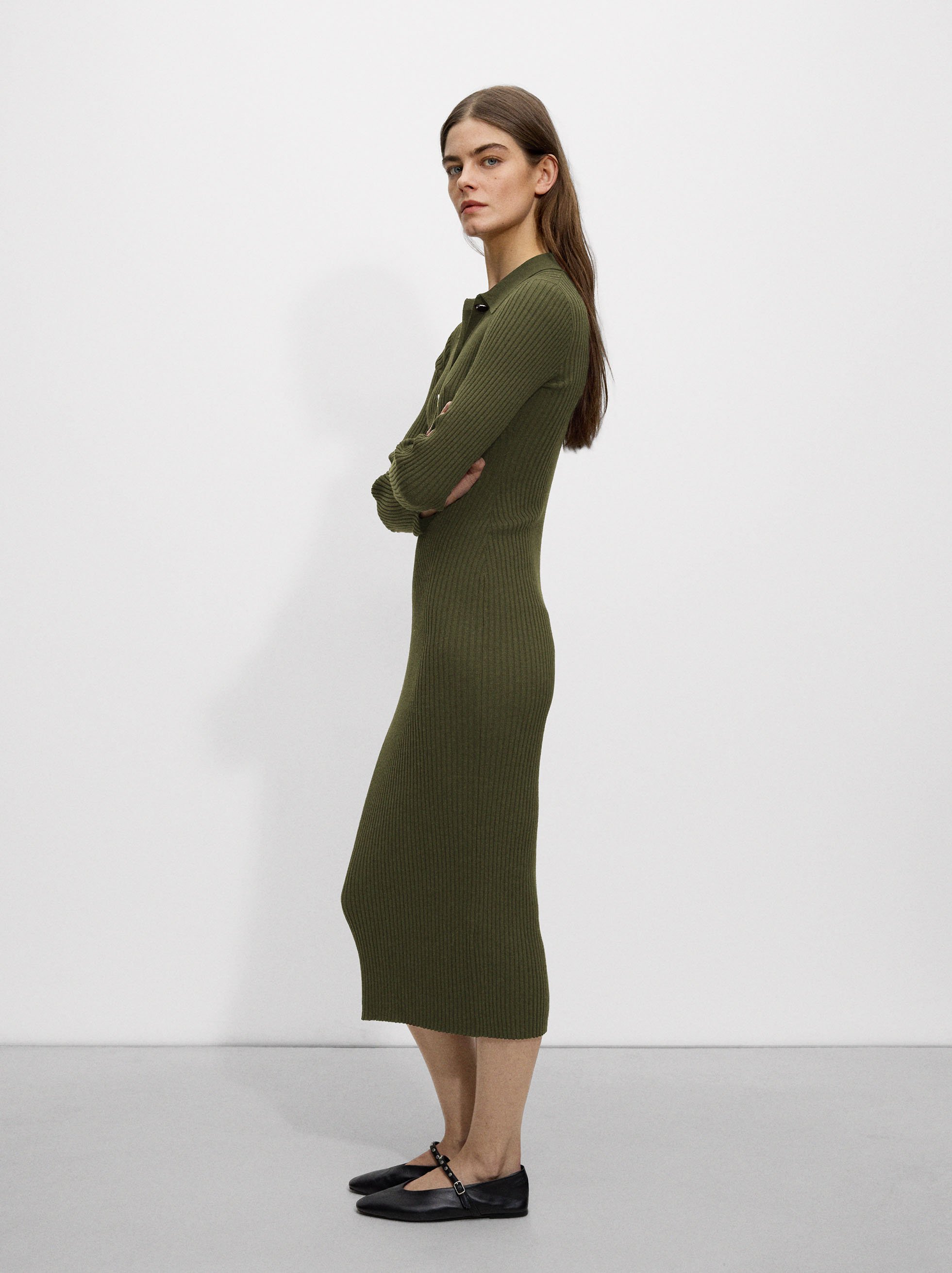 Knit striped dress image number 2.0