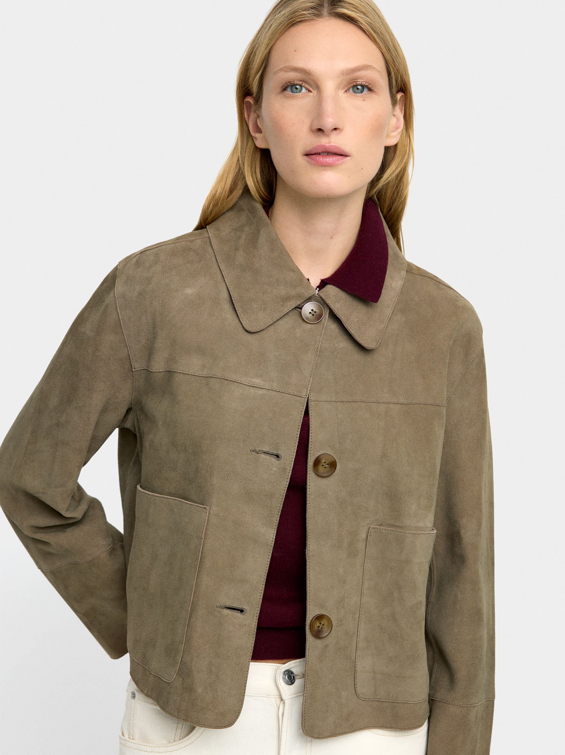 Leather jacket with buttons image number 1.0