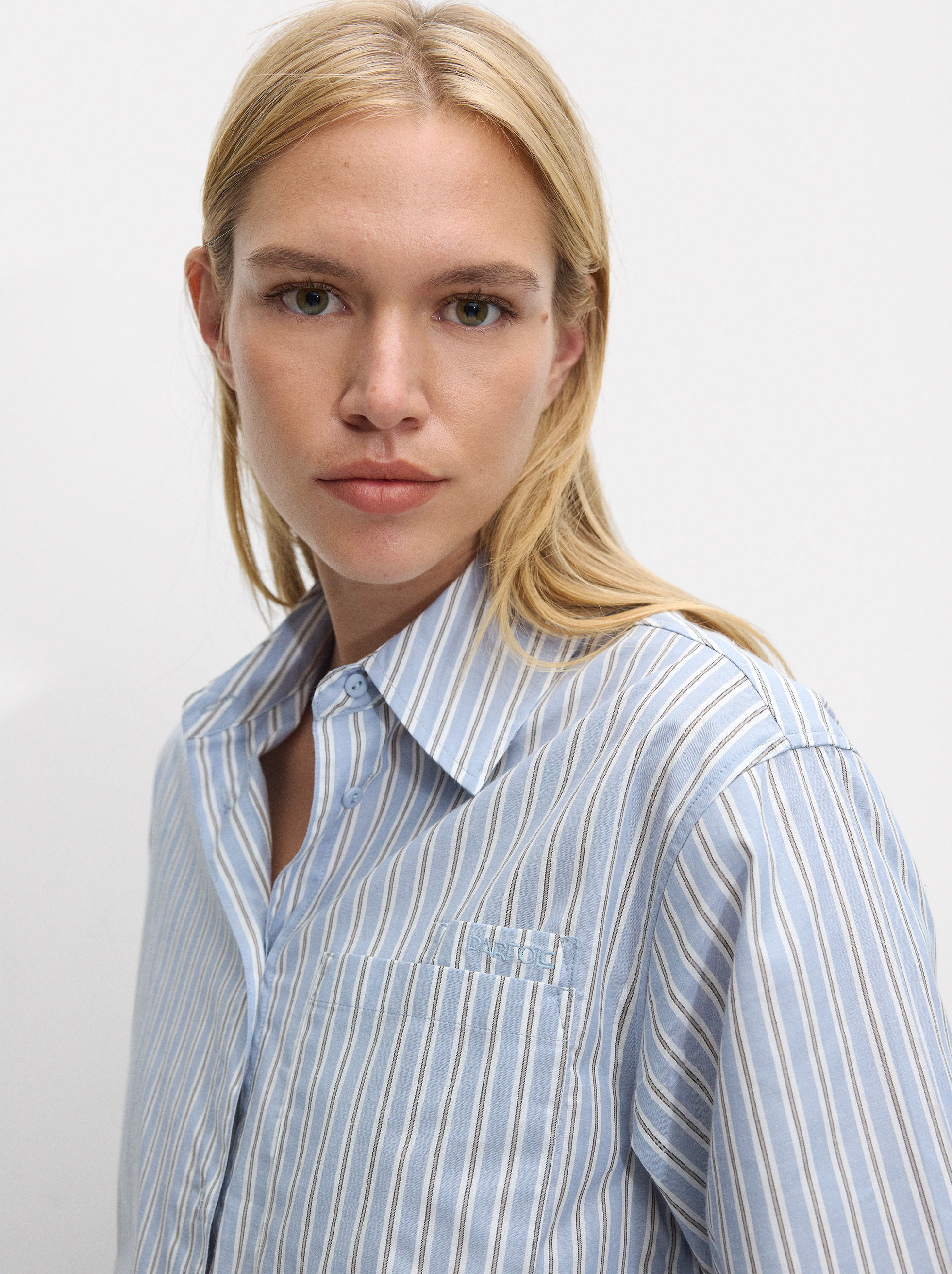 100% cotton striped shirt image number 4.0