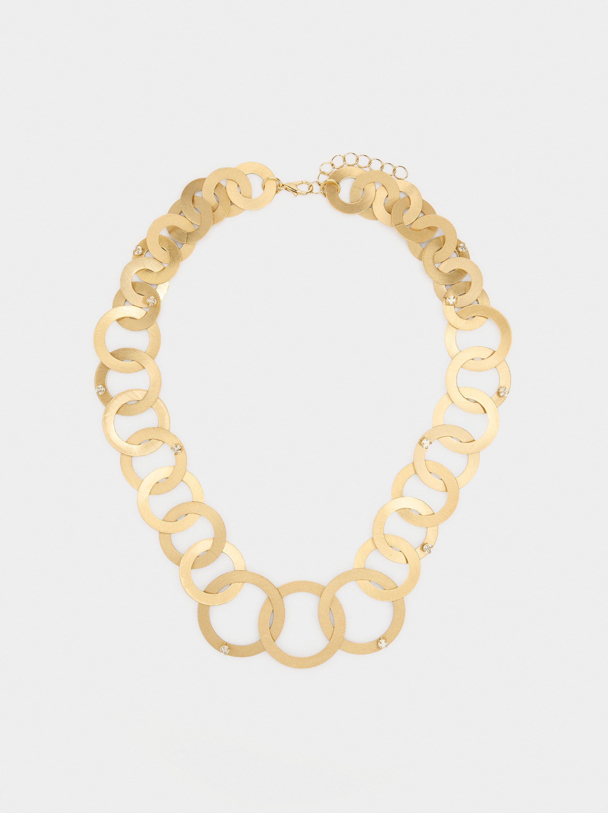 Necklace with intertwined hoops with zirconia image number 0.0