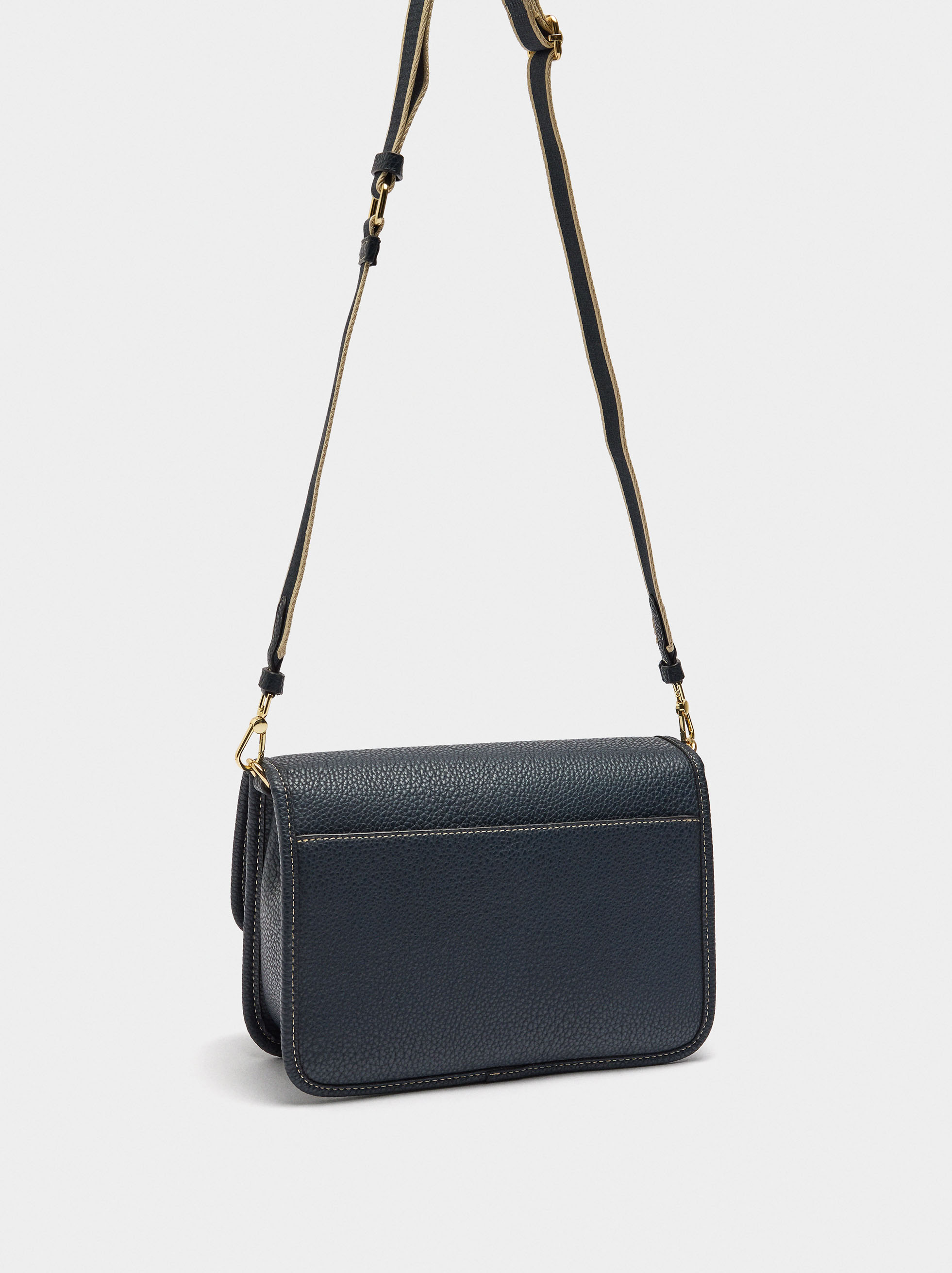 Crossbody bag with texture and flap image number 2.0