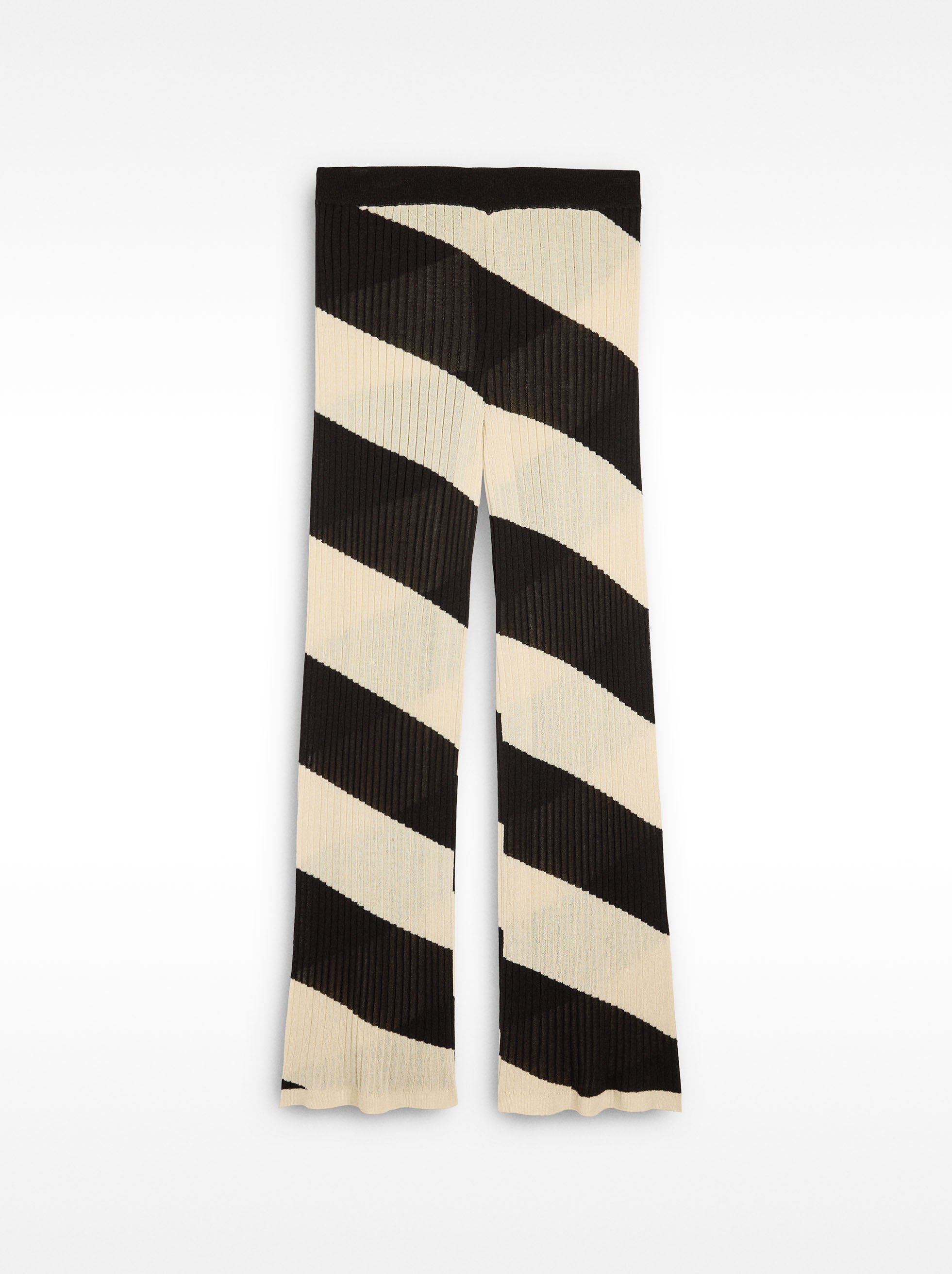 Striped knit trousers