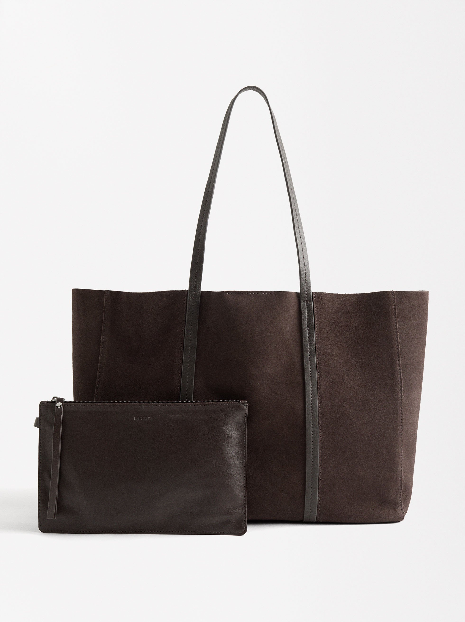 Leather shopper bag with removable pouch image number 3.0