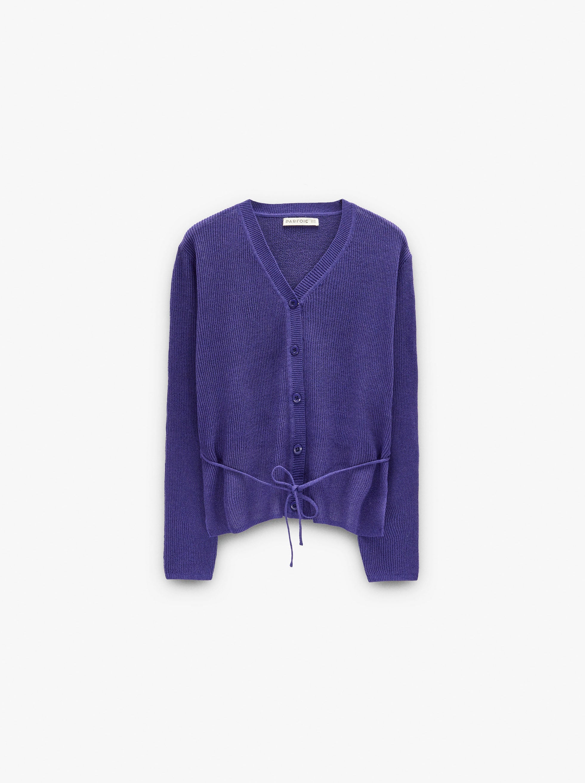 Knit cardigan with adjustable drawstring image number 4.0
