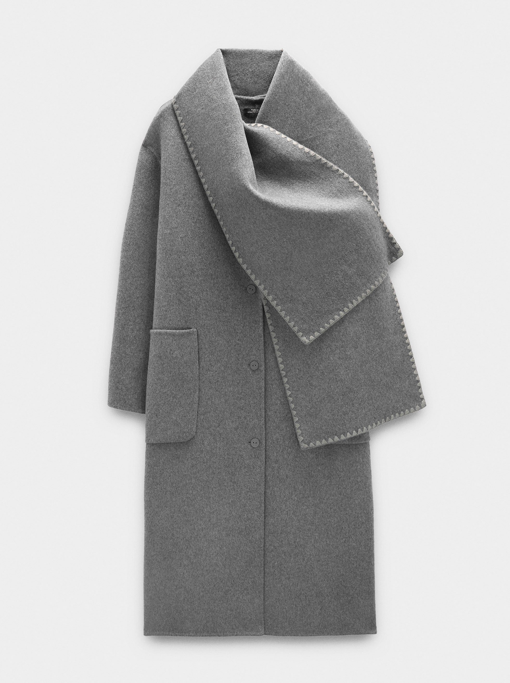 Coat with wool blend cape image number 5.0
