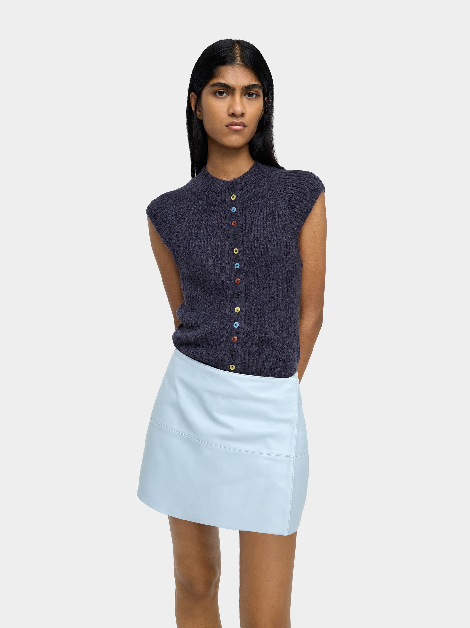 Leather skirt with wrap image number 1.0